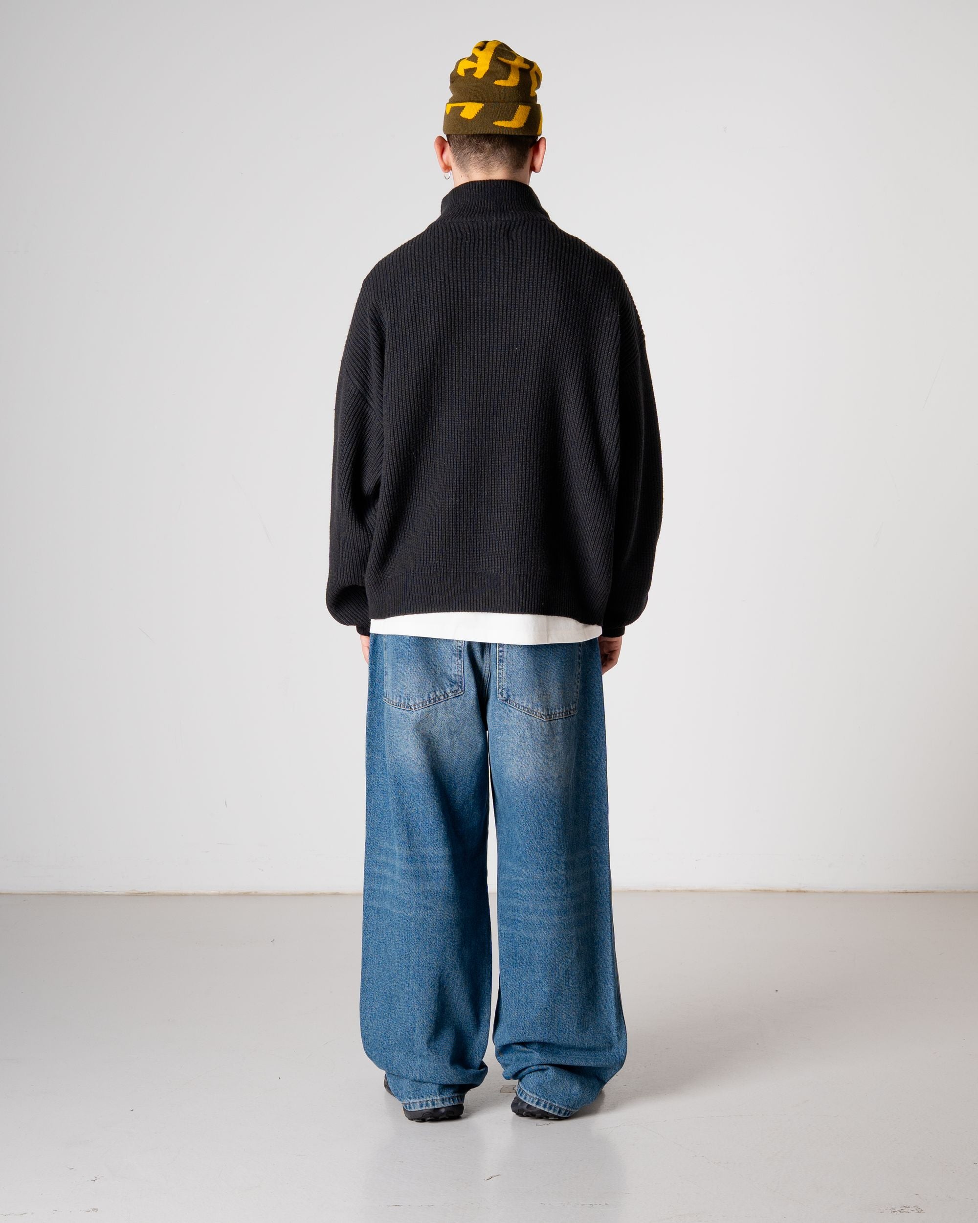 Woodbird WBLee Wool Knit Half Zip Knits Black