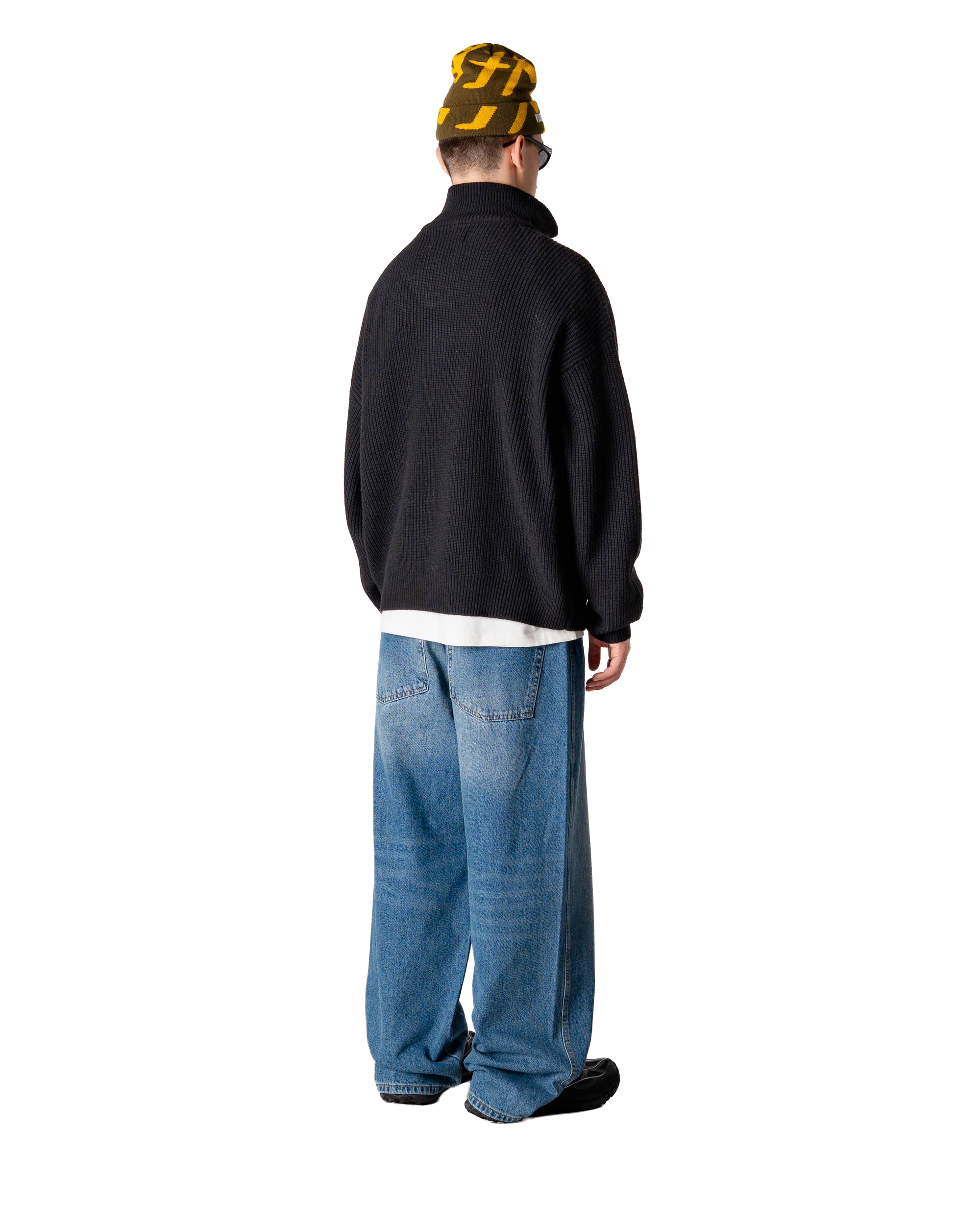 Woodbird WBLee Wool Knit Half Zip Knits Black