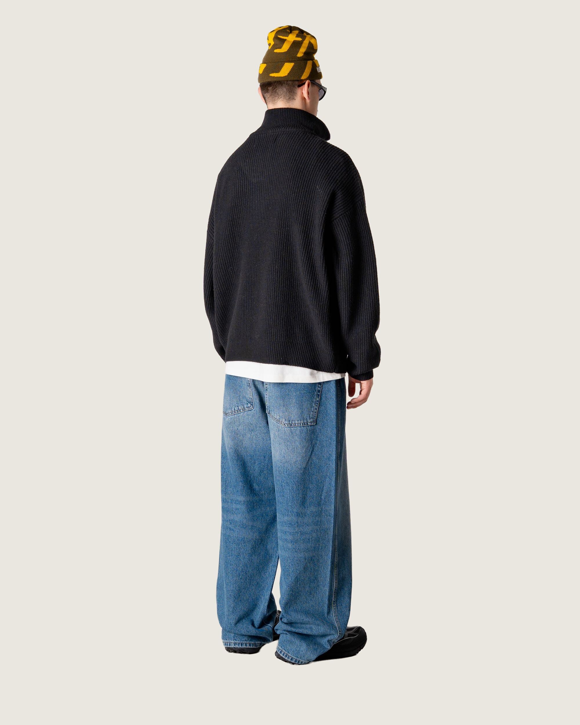 Woodbird WBLee Wool Knit Half Zip Knits Black