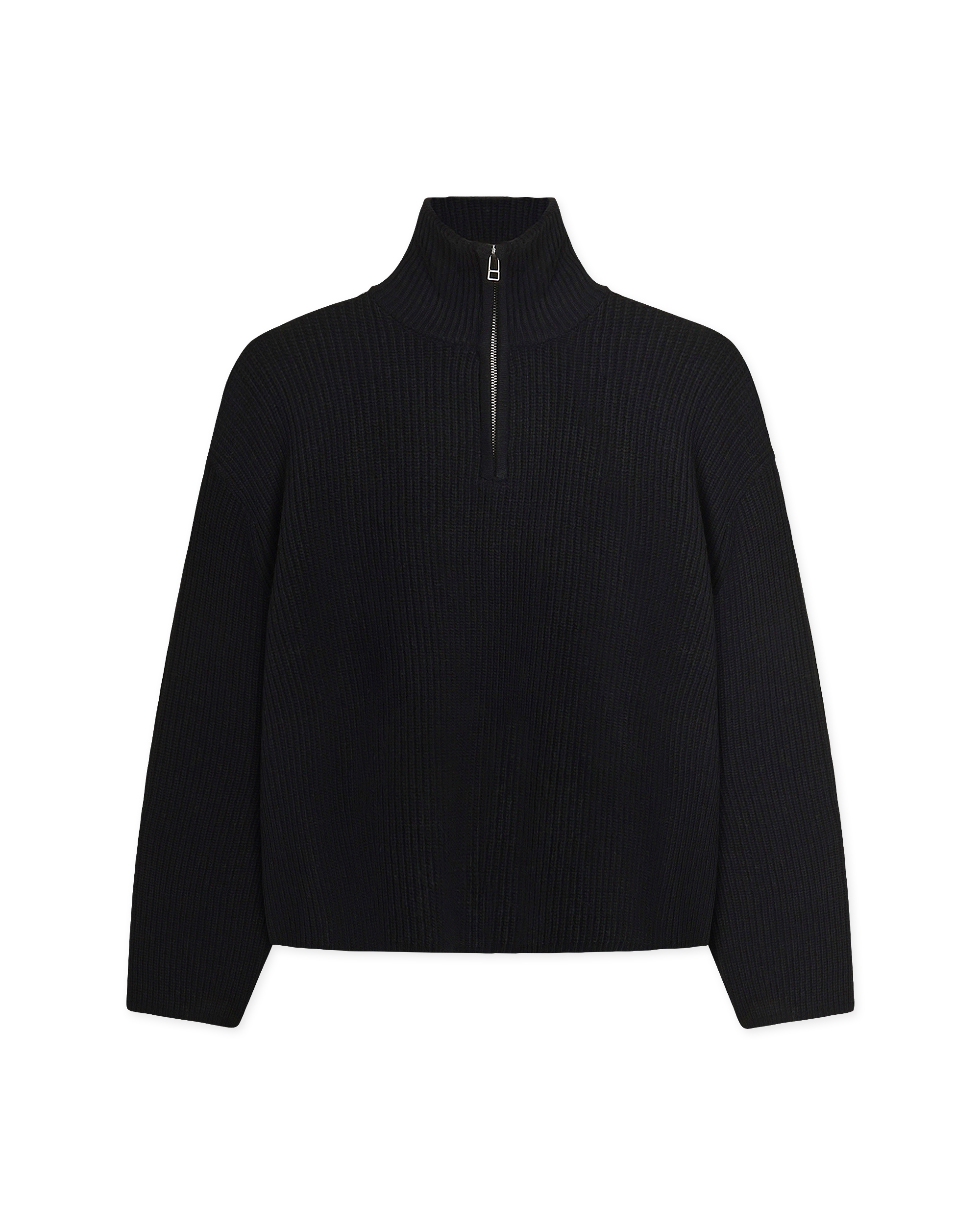 Woodbird WBLee Wool Knit Half Zip Knits Black