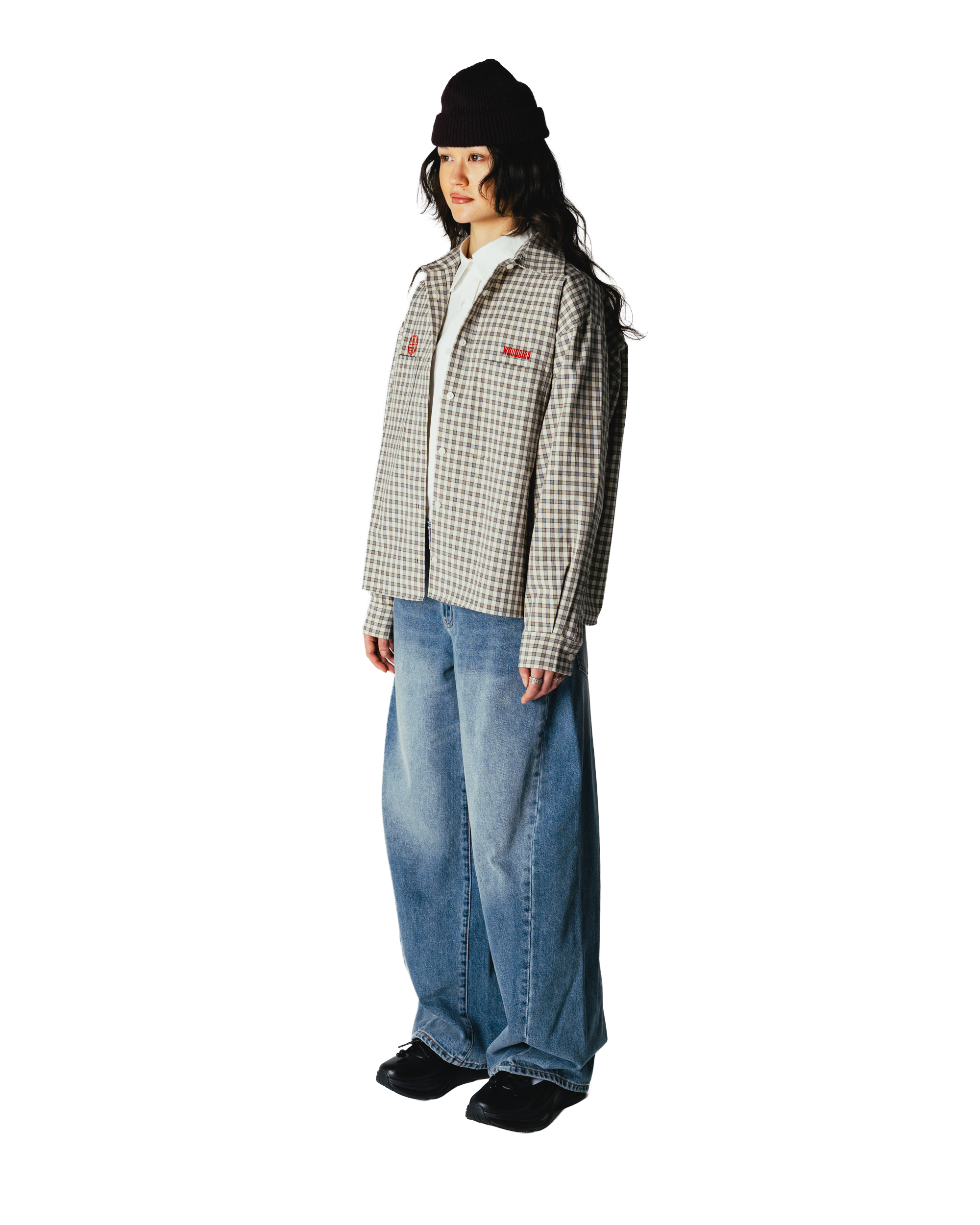 Woodbird Female WBLing EMB Check Shirt Shirts Off White
