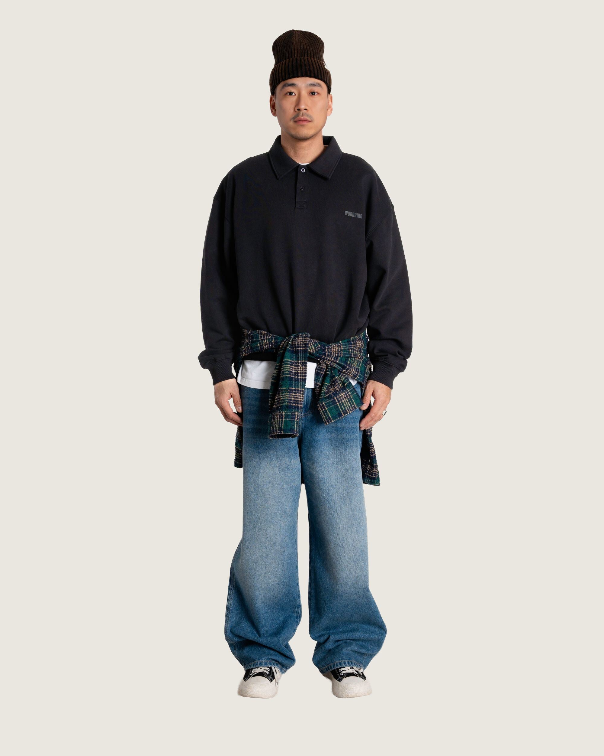 Woodbird WBLoke Base Polo Sweats Black