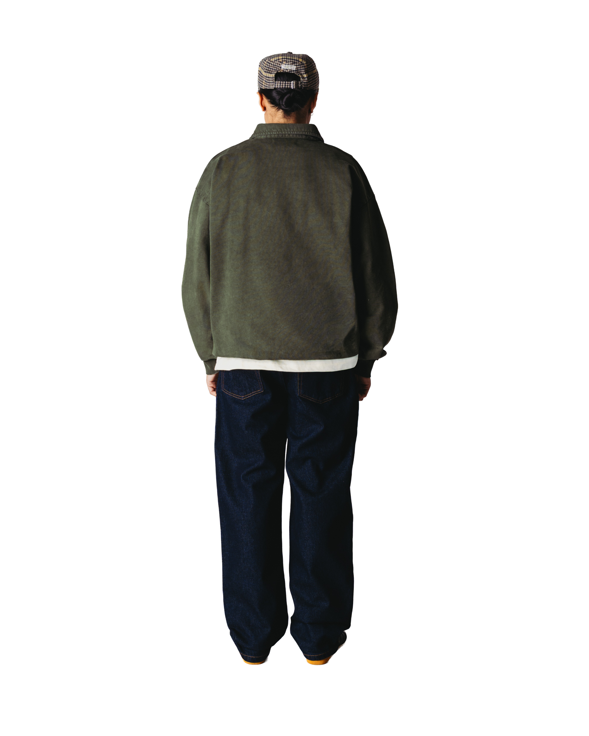 Woodbird WBLoke Washed Zip Polo Sweats Dark Olive