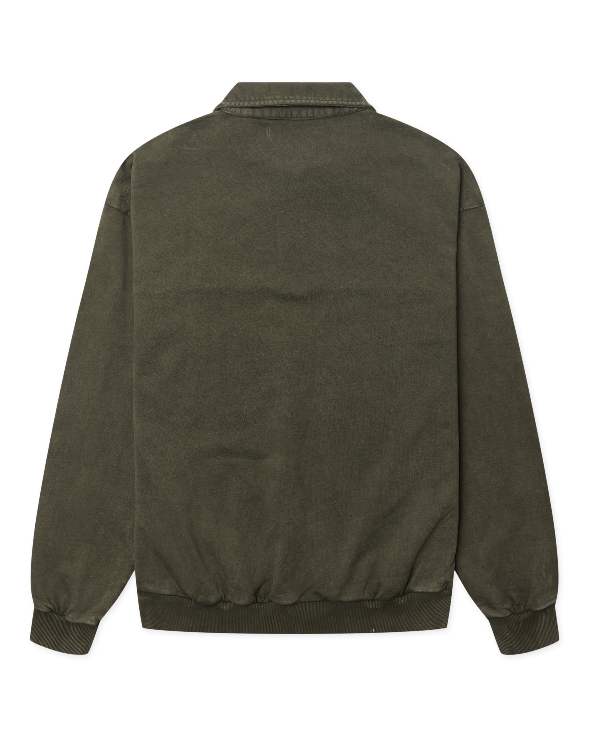 Woodbird WBLoke Washed Zip Polo Sweats Dark Olive