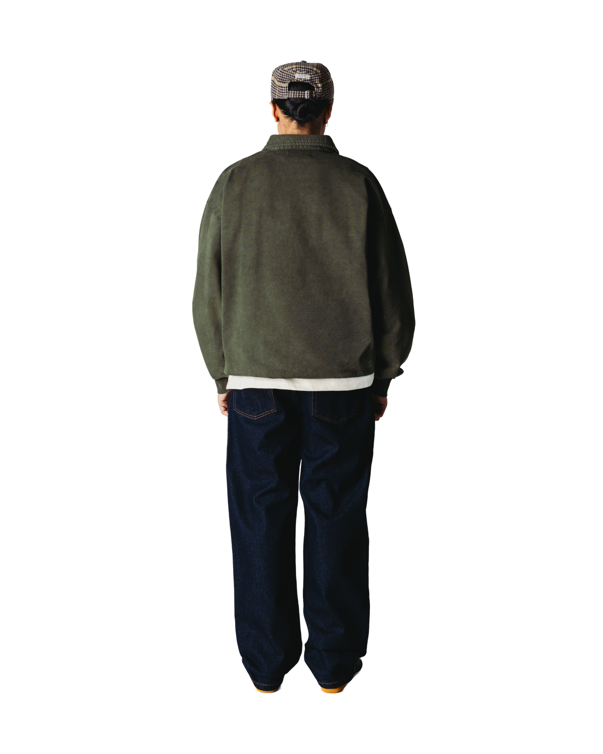 Woodbird WBLoke Washed Zip Polo Sweats Dark Olive