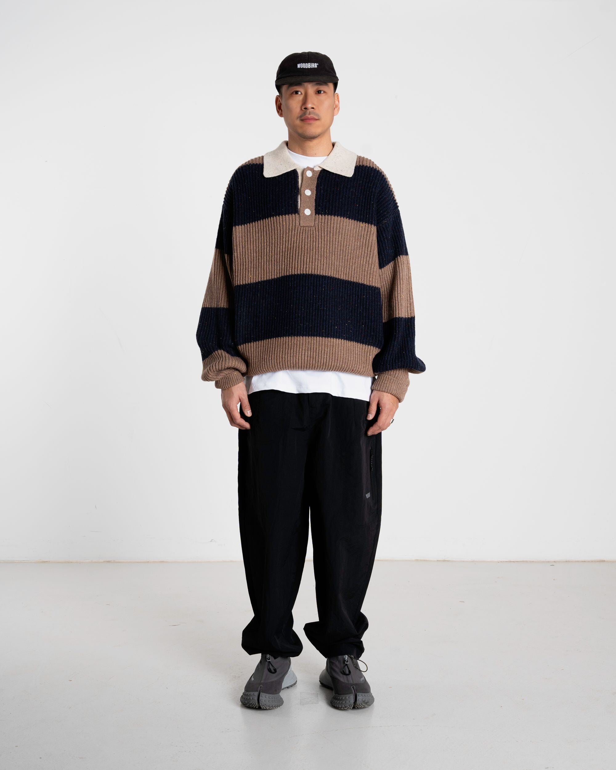 Woodbird WBLotu Striped Polo Knits Navy Striped
