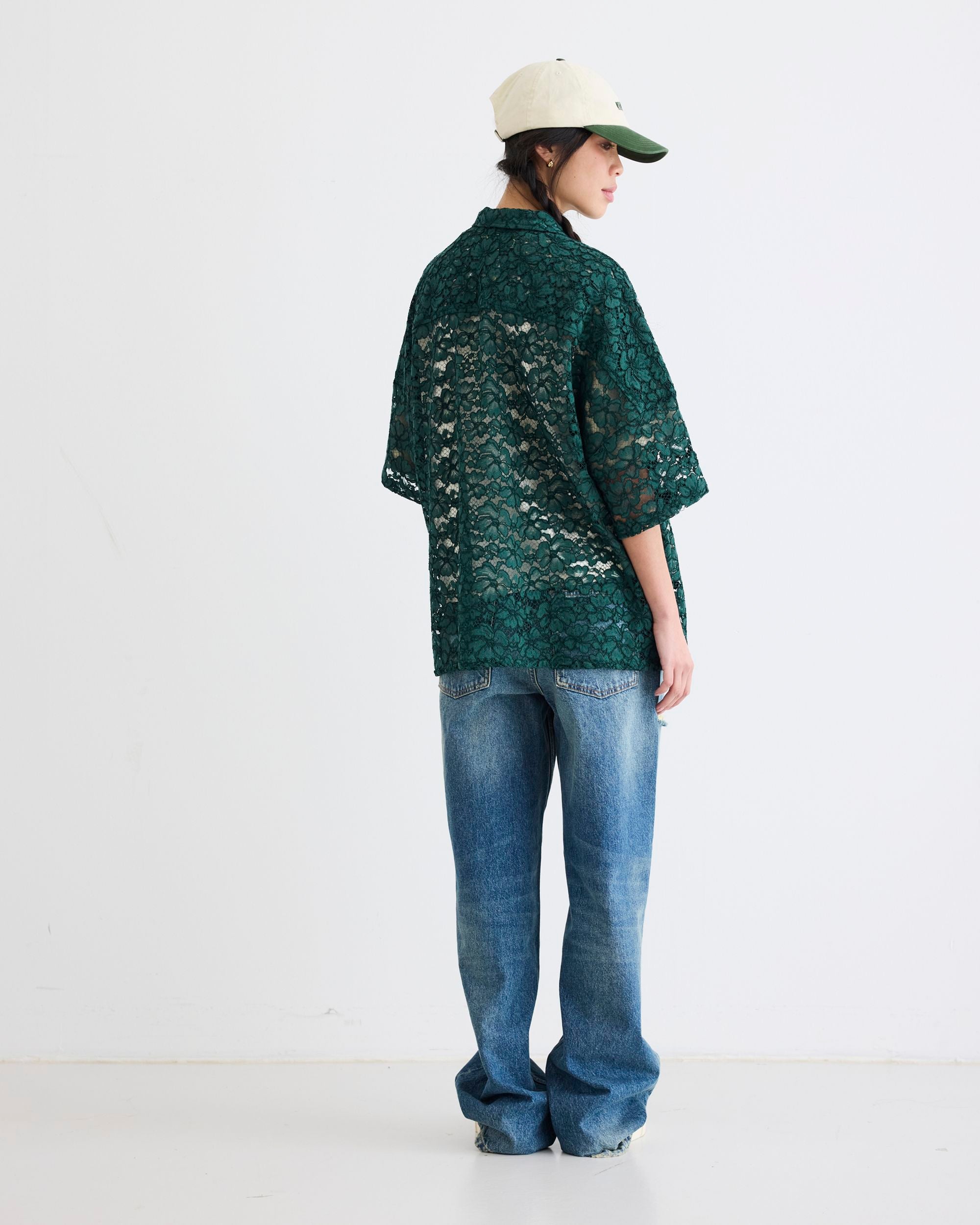 Woodbird Female WBLuna Flower Shirt Shirts Dark Green
