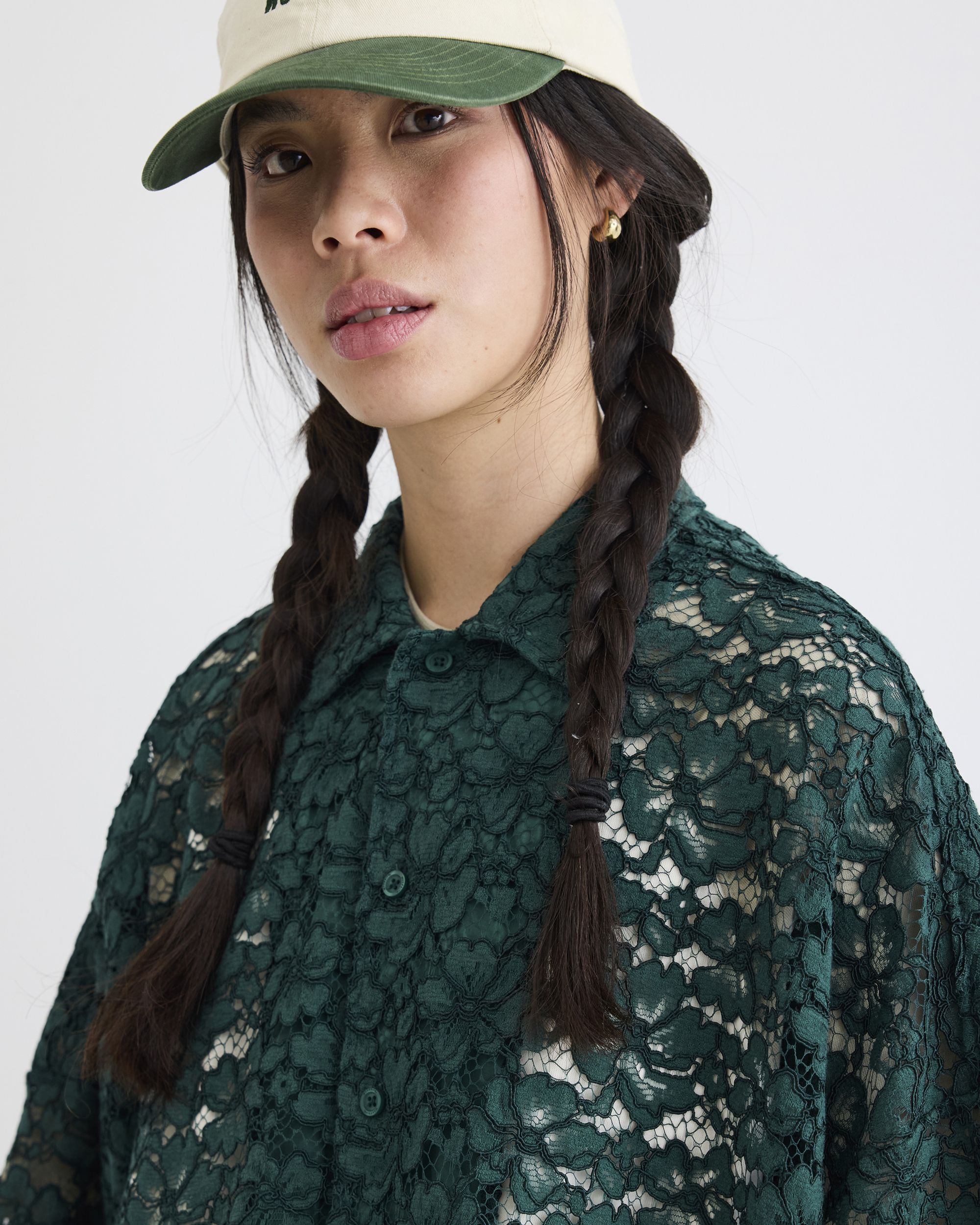 Woodbird Female WBLuna Flower Shirt Shirts Dark Green