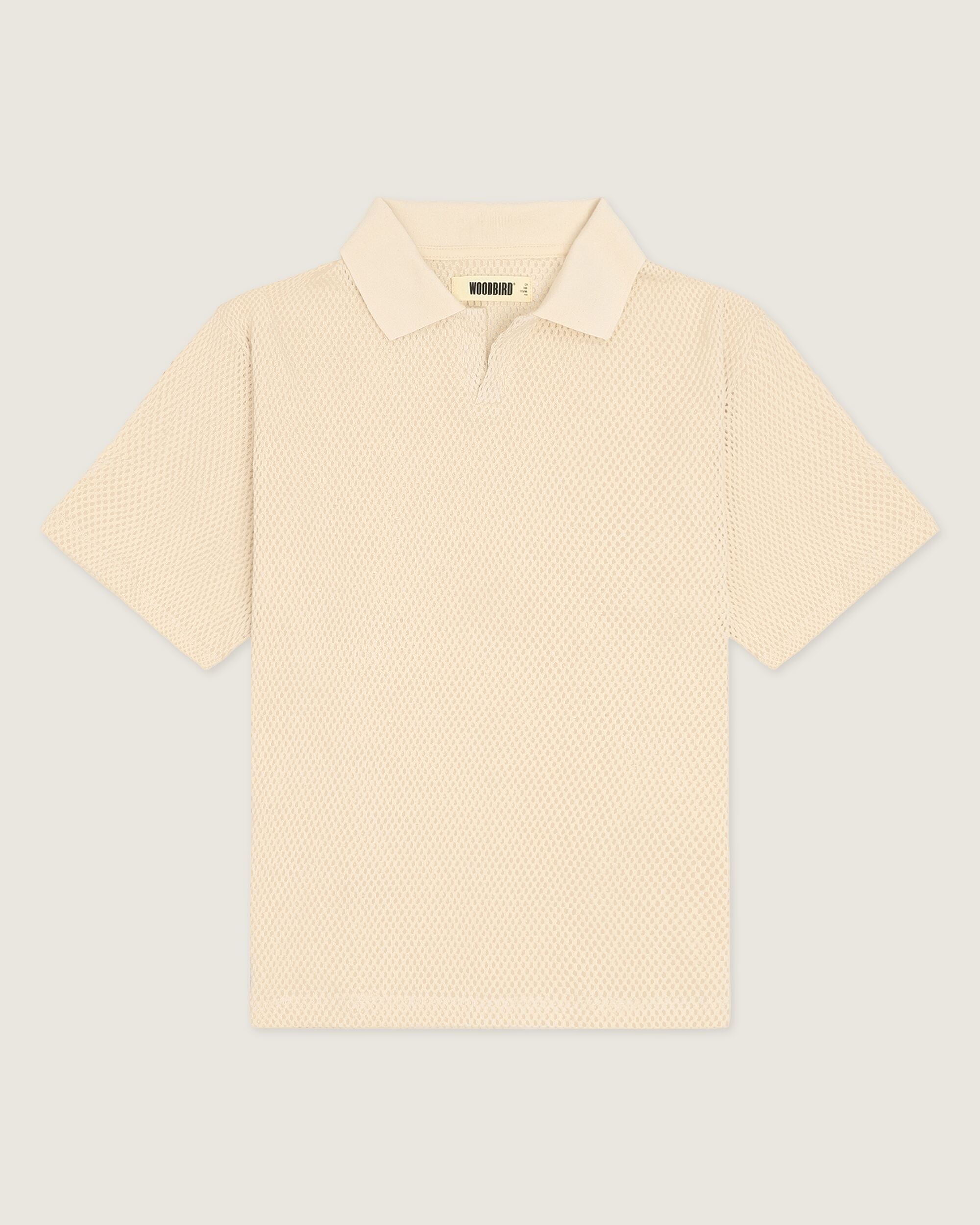 Woodbird WBMoul Mesh Polo T-Shirts Off White