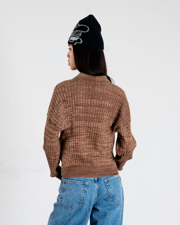 Woodbird Female WBMouls Knitted Polo Knits Dark Brown