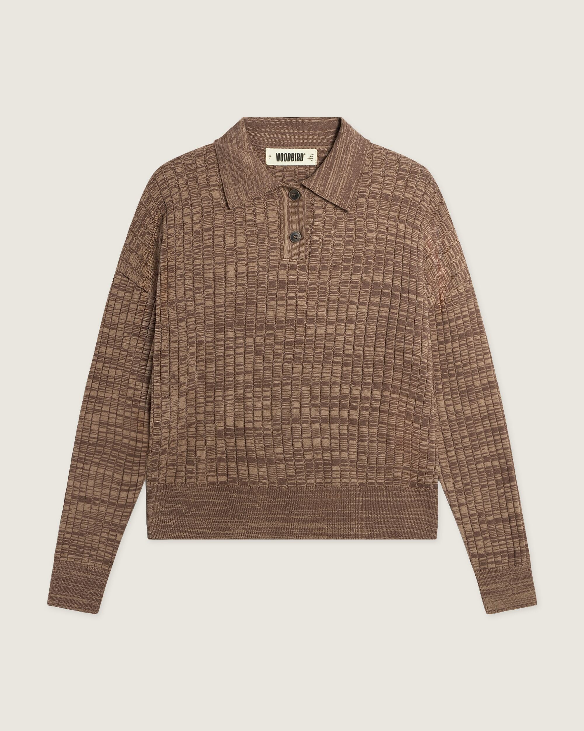 Woodbird Female WBMouls Knitted Polo Knits Dark Brown