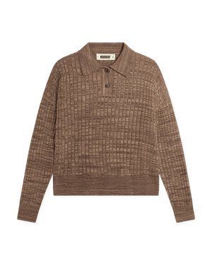 Woodbird Female WBMouls Knitted Polo Knits Dark Brown
