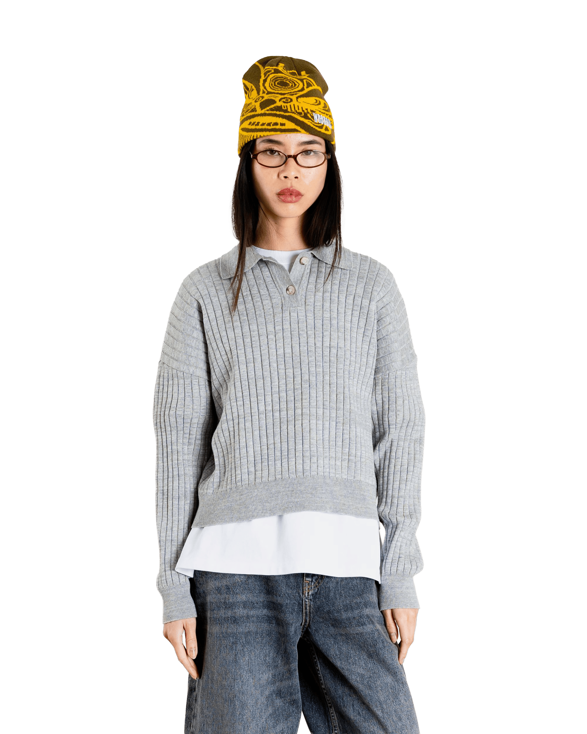 Woodbird Female WBMouls Knitted Polo Knits Light Grey