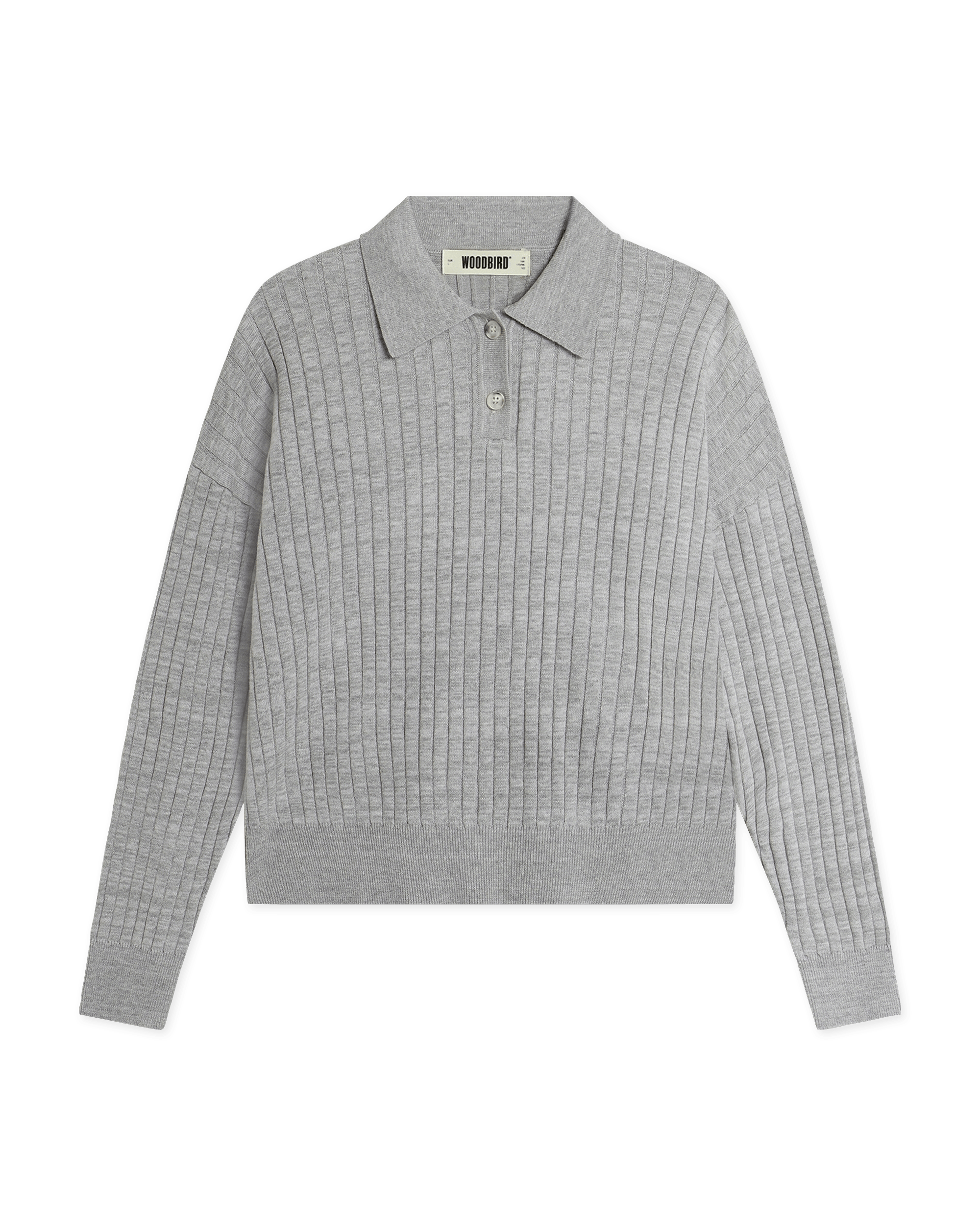 Woodbird Female WBMouls Knitted Polo Knits Light Grey