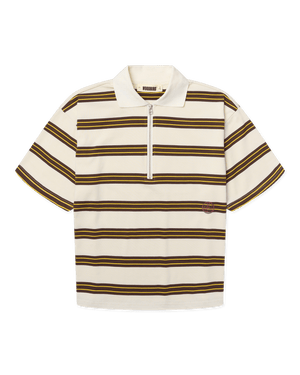 Woodbird Female WBNiro SS Zip Polo T-Shirts Brown-Off White