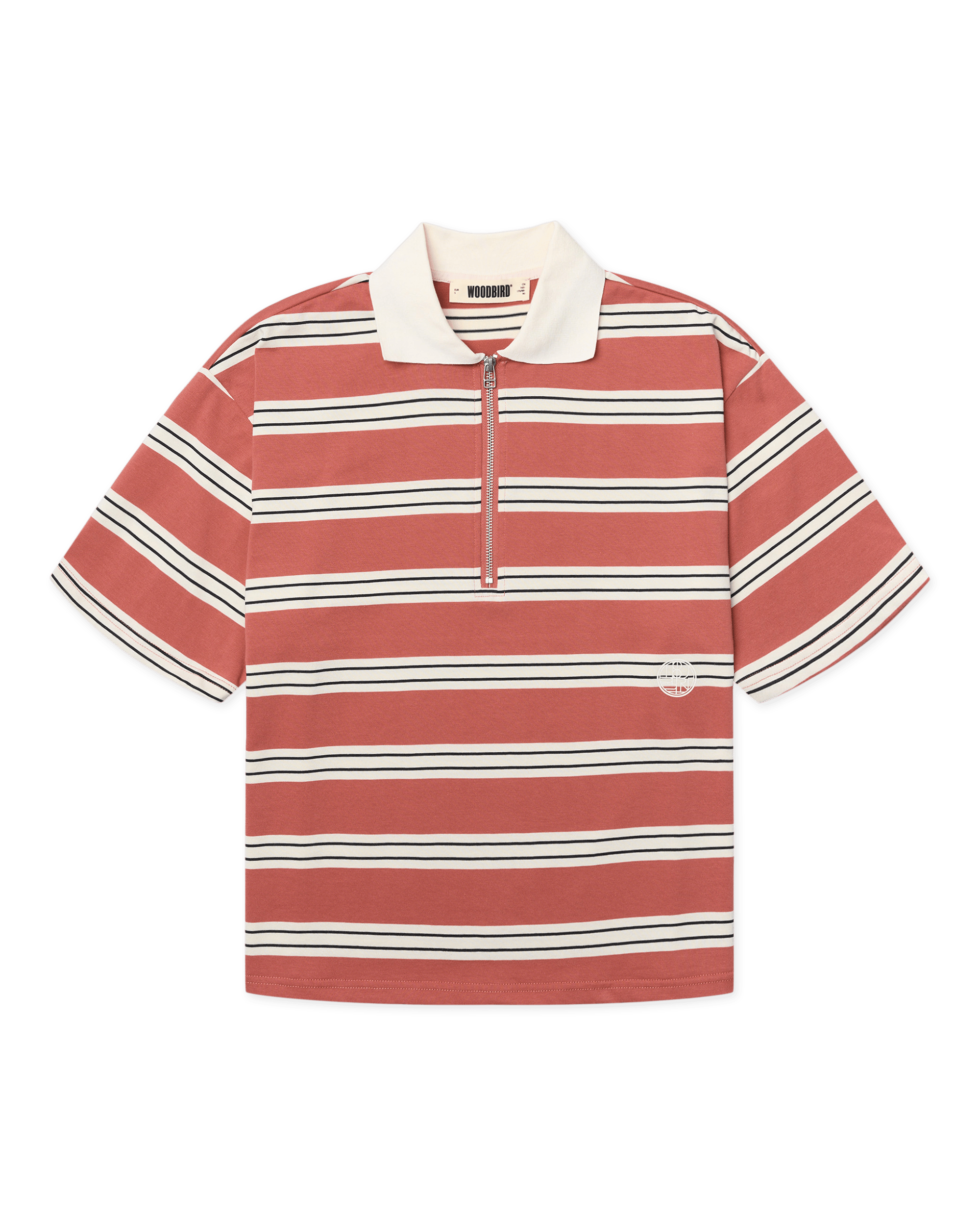 Woodbird Female WBNiro SS Zip Polo T-Shirts Off White-Rose