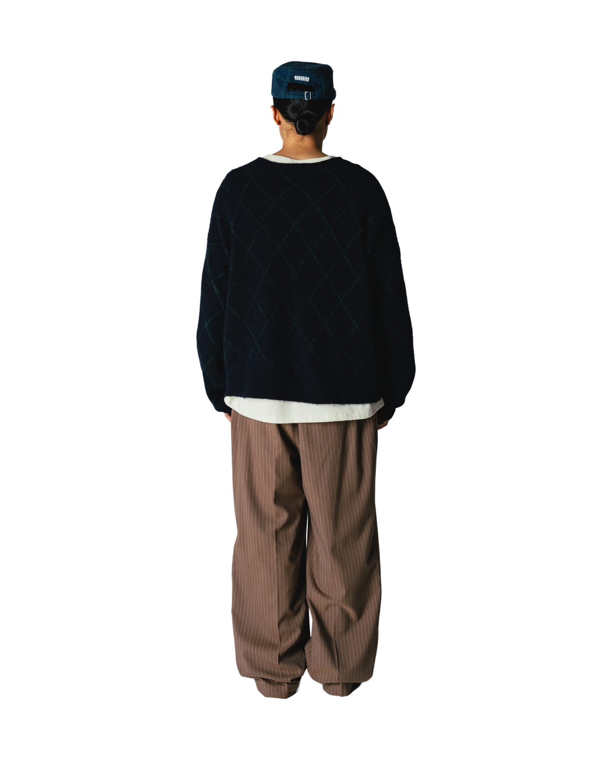 Woodbird WBOni Check Cardigan Knits Navy