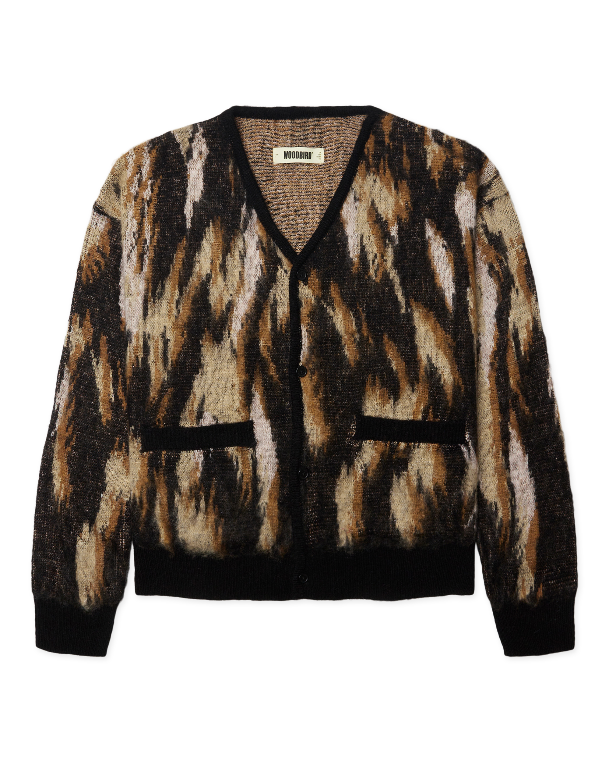 Woodbird WBOni Multi Cardigan Knits Sand-Black