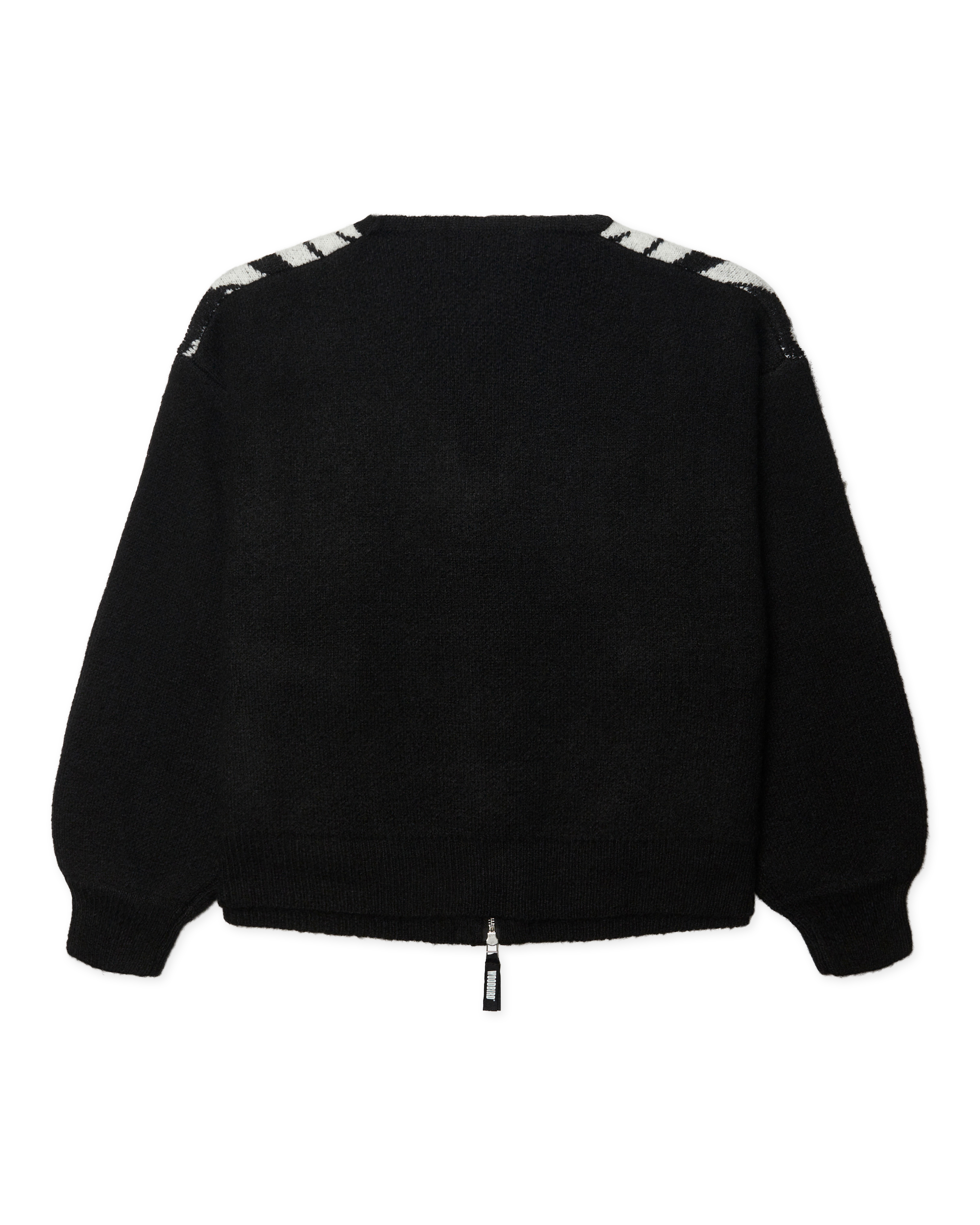 Woodbird WBOni Zebra Zip Cardigan Knits Black-White