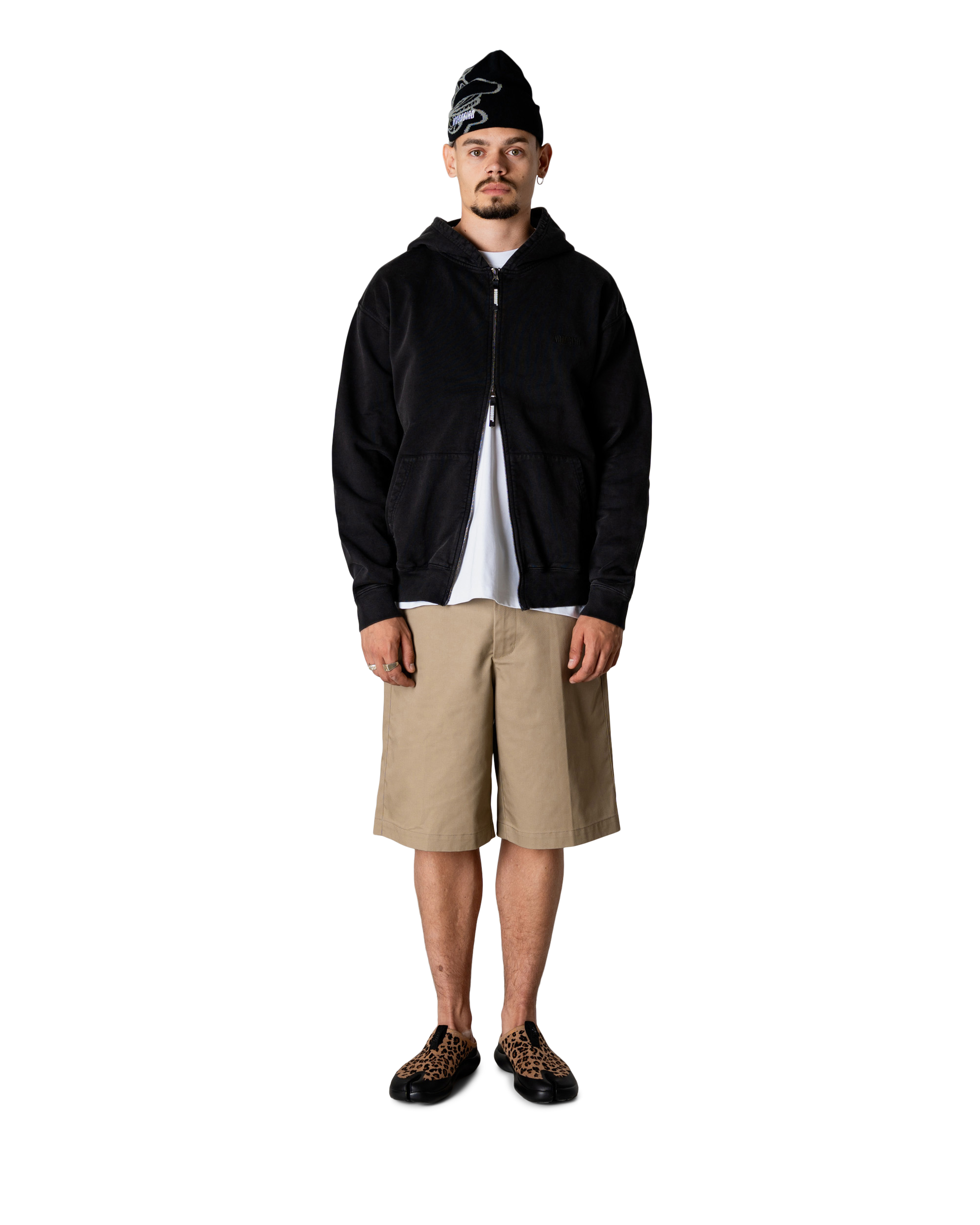 Woodbird WBPacs Warp Acid Zip Hoodie Sweats Washed Black