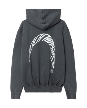Woodbird WBPacs Warp Acid Zip Hoodie Sweats Washed Slate Blue