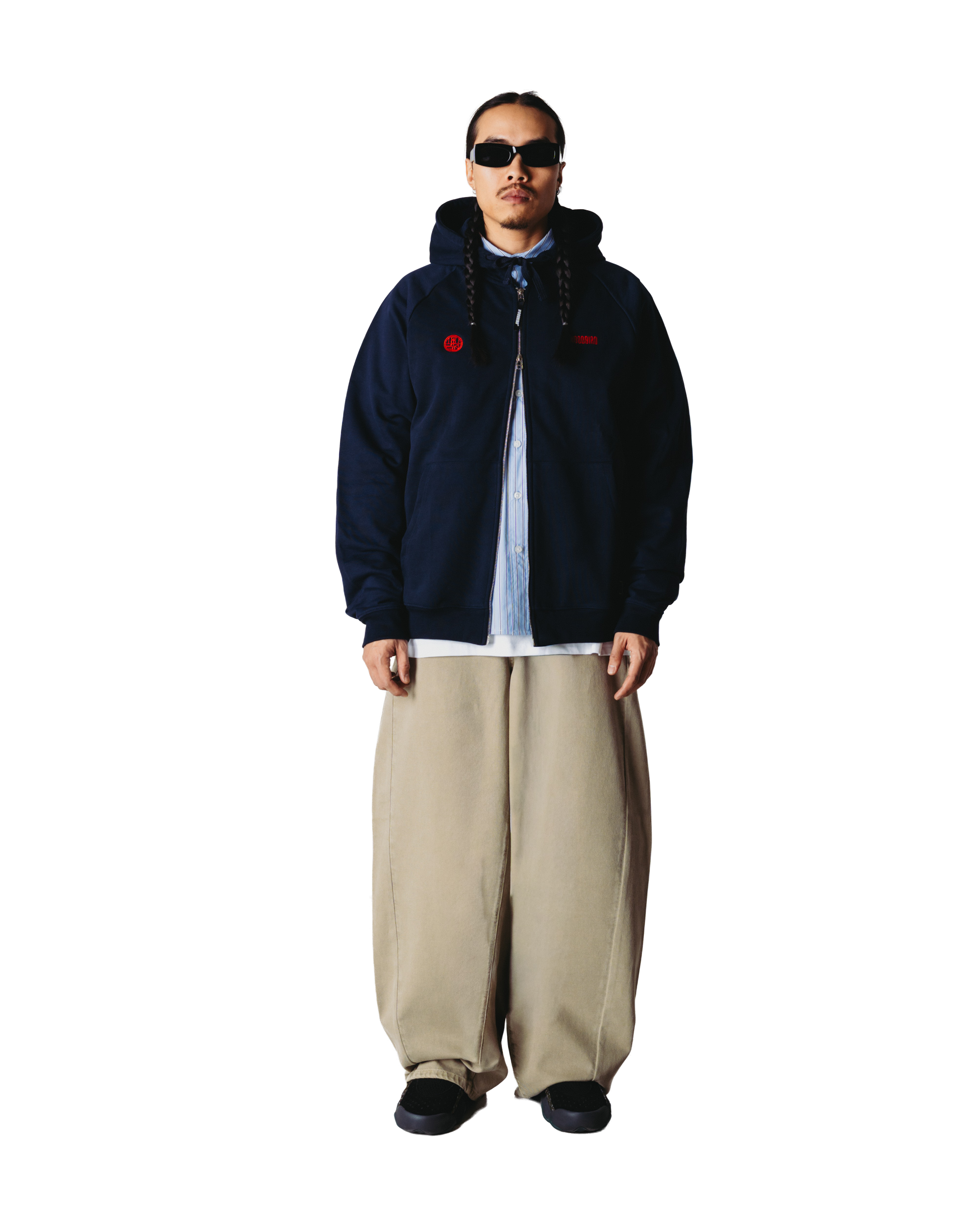 Woodbird WBPaw Emblem Zip Hoodie Sweats Dark Navy