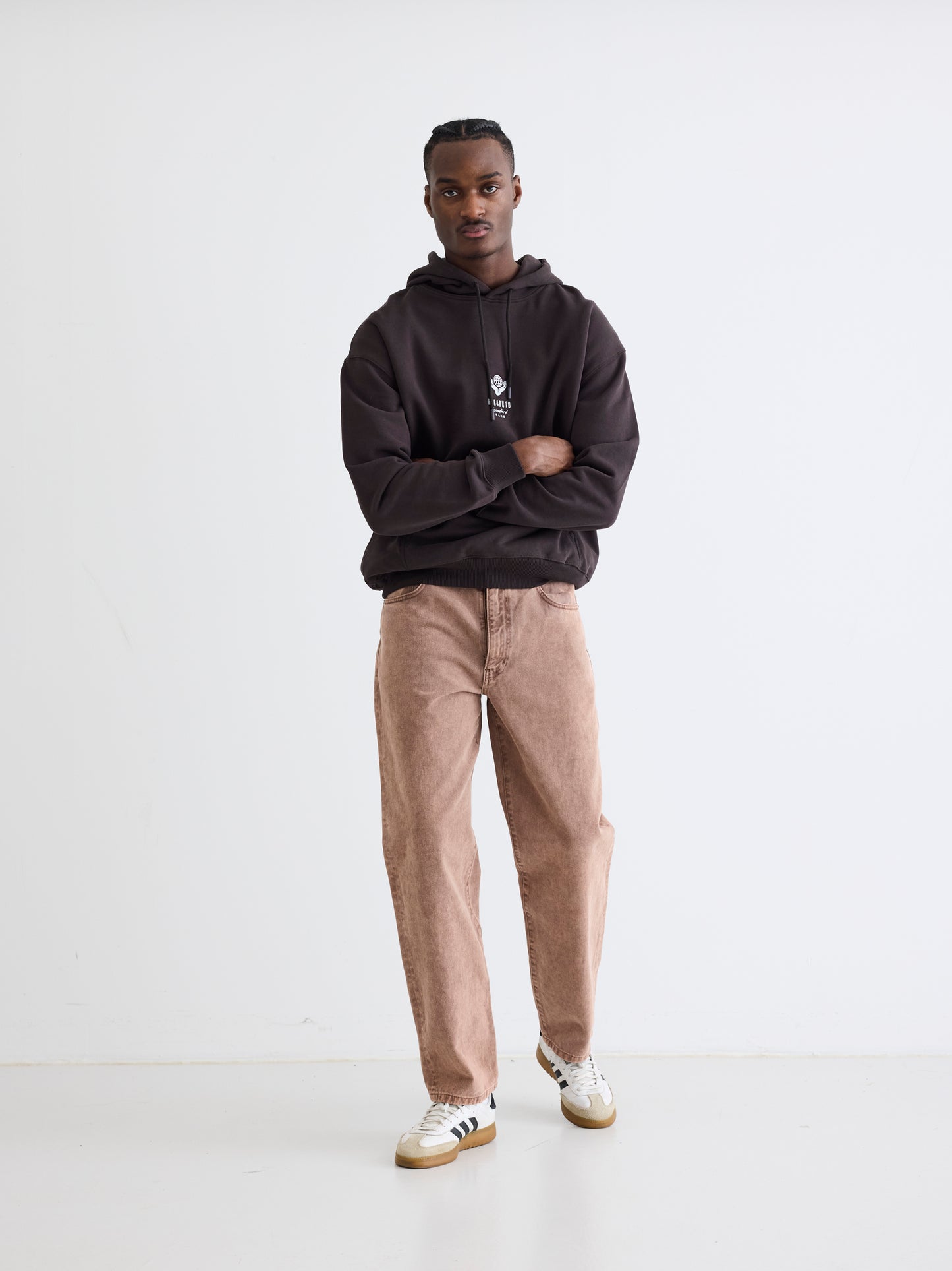 Woodbird WBPope Globe Hoodie Sweats Chocolate brown