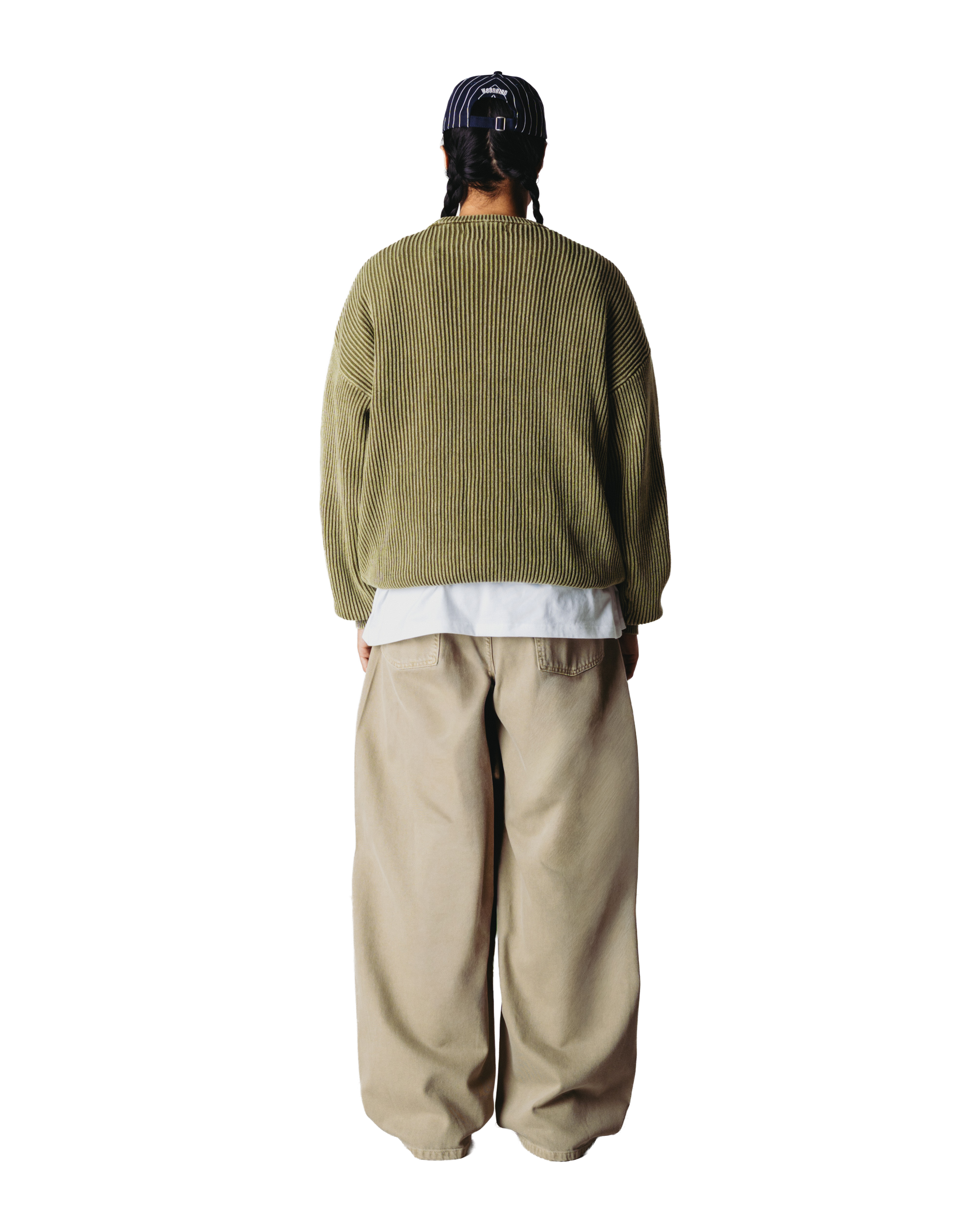 Woodbird WBSake Washed Crew Knits Dark Olive