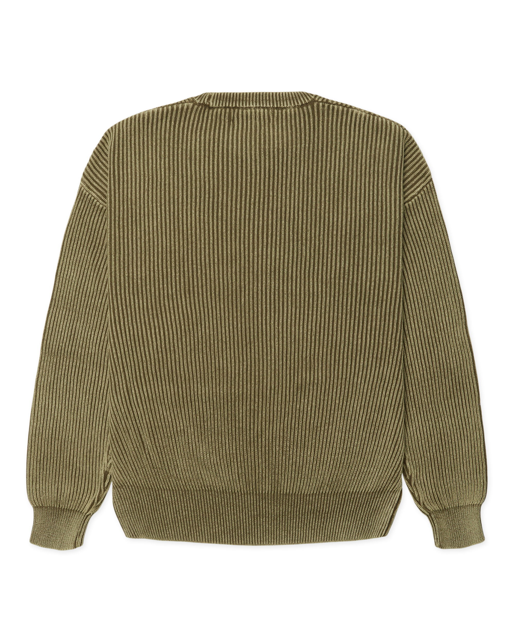Woodbird WBSake Washed Crew Knits Dark Olive