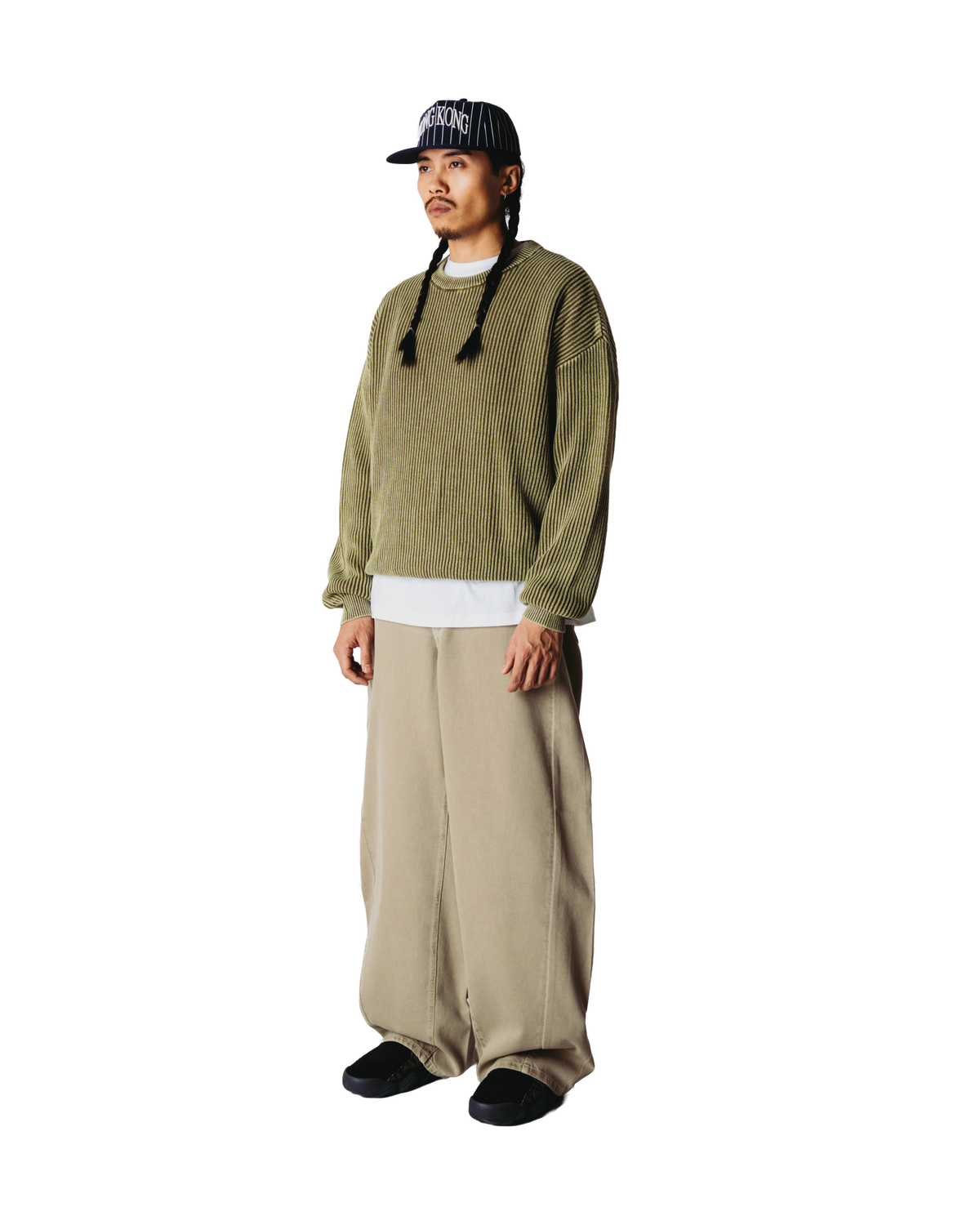 Woodbird WBSake Washed Crew Knits Dark Olive