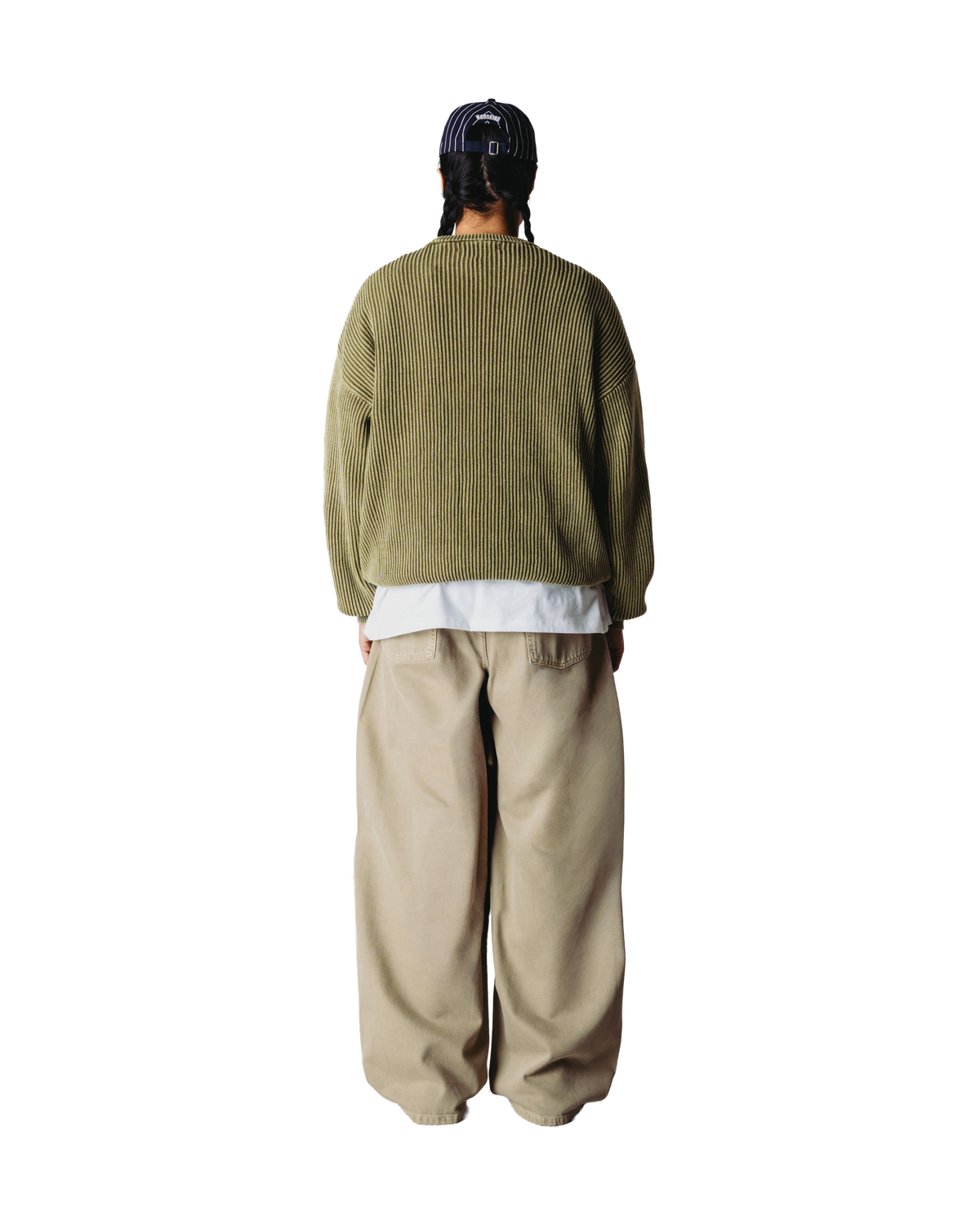 Woodbird WBSake Washed Crew Knits Dark Olive