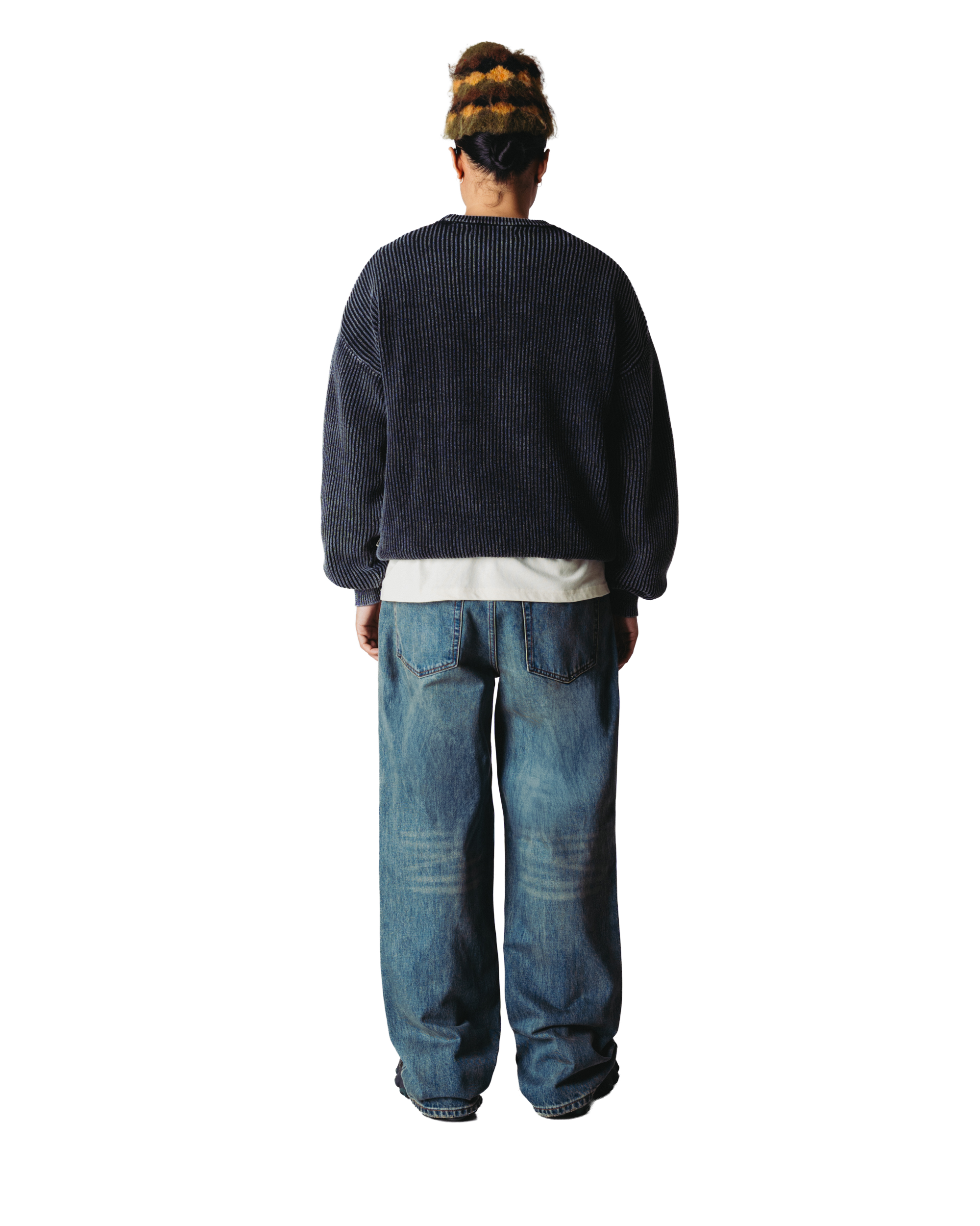 Woodbird WBSake Washed Crew Knits Washed Black