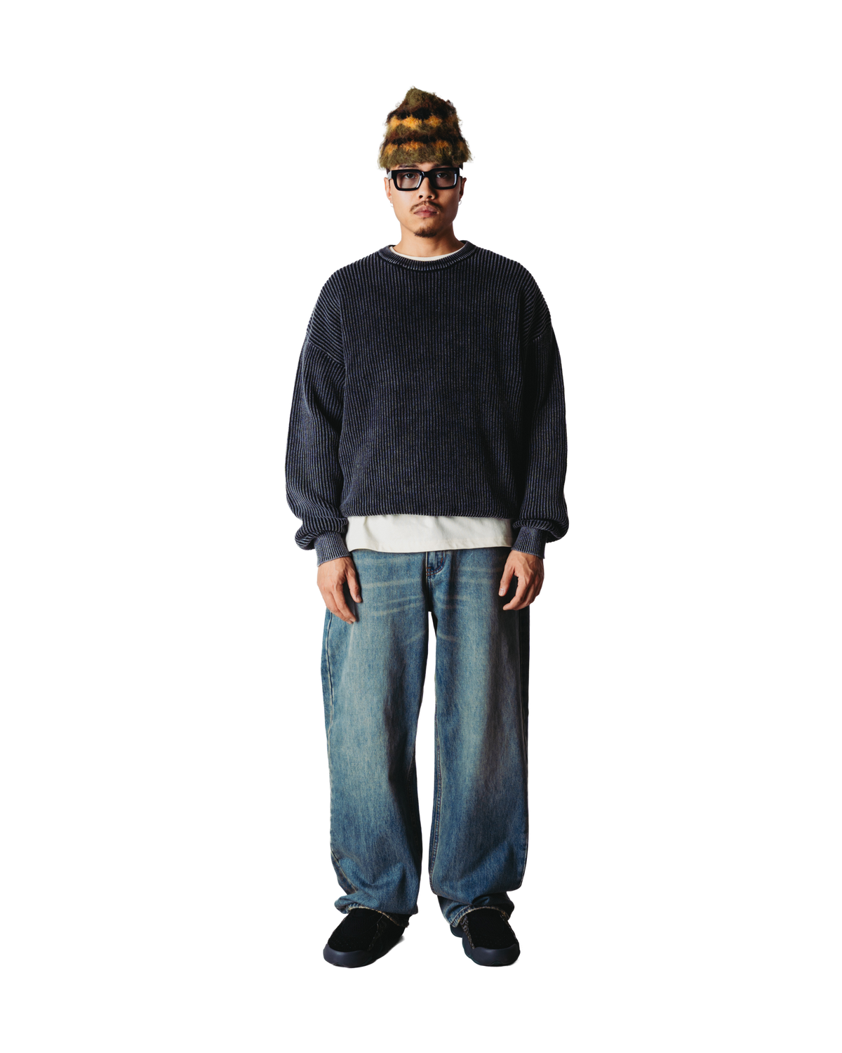 Woodbird WBSake Washed Crew Knits Washed Black