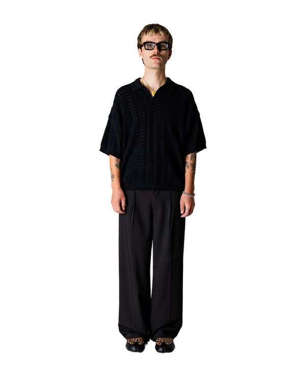 Woodbird WBShimo Wave Polo Knits Black