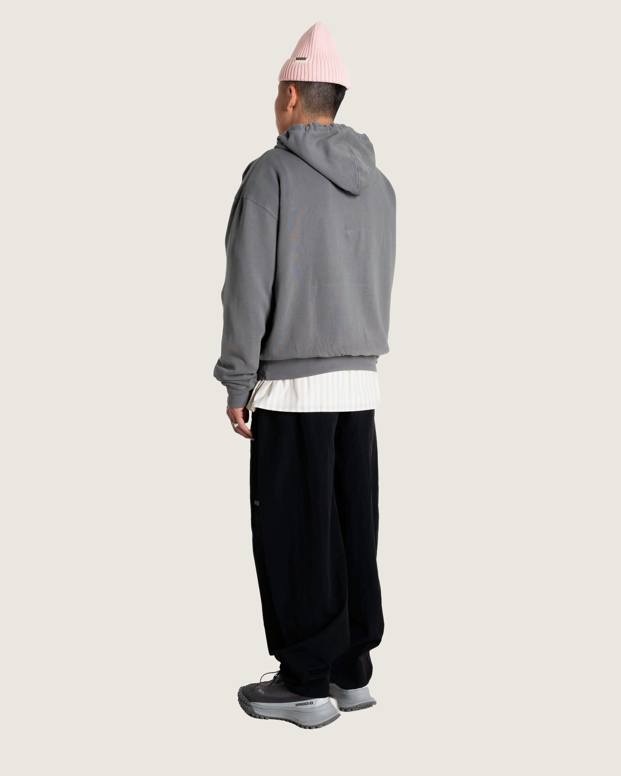 Woodbird WBSho Washed Hoodie Sweats Antra Grey