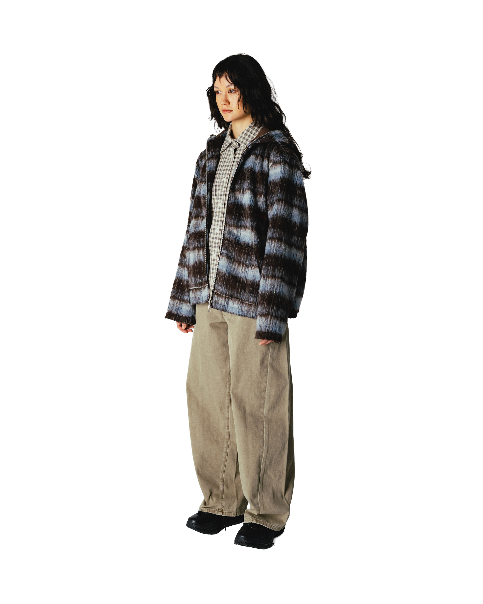 Woodbird Female WBShungy Zip Hoodie Jacket Outerwear Dark Brown-Light Blue
