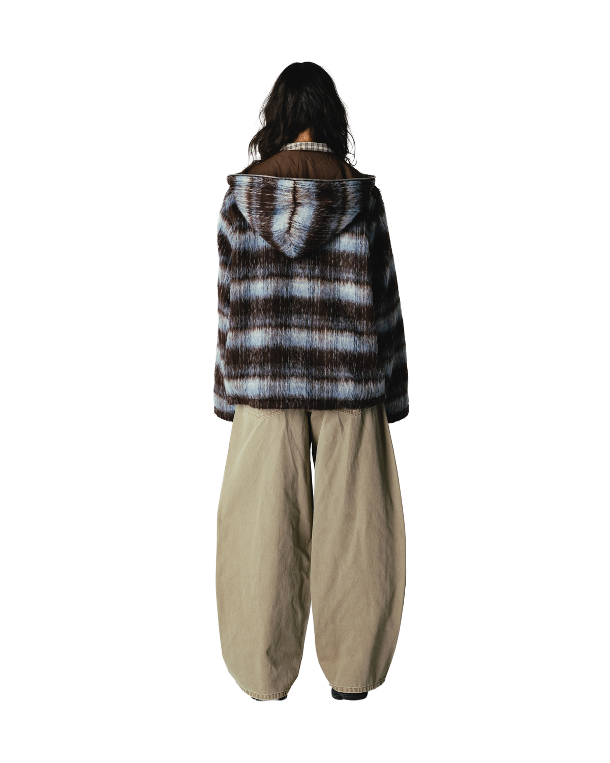 Woodbird Female WBShungy Zip Hoodie Jacket Outerwear Dark Brown-Light Blue