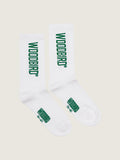 WBTennis Logo Socks - White-Sports Green