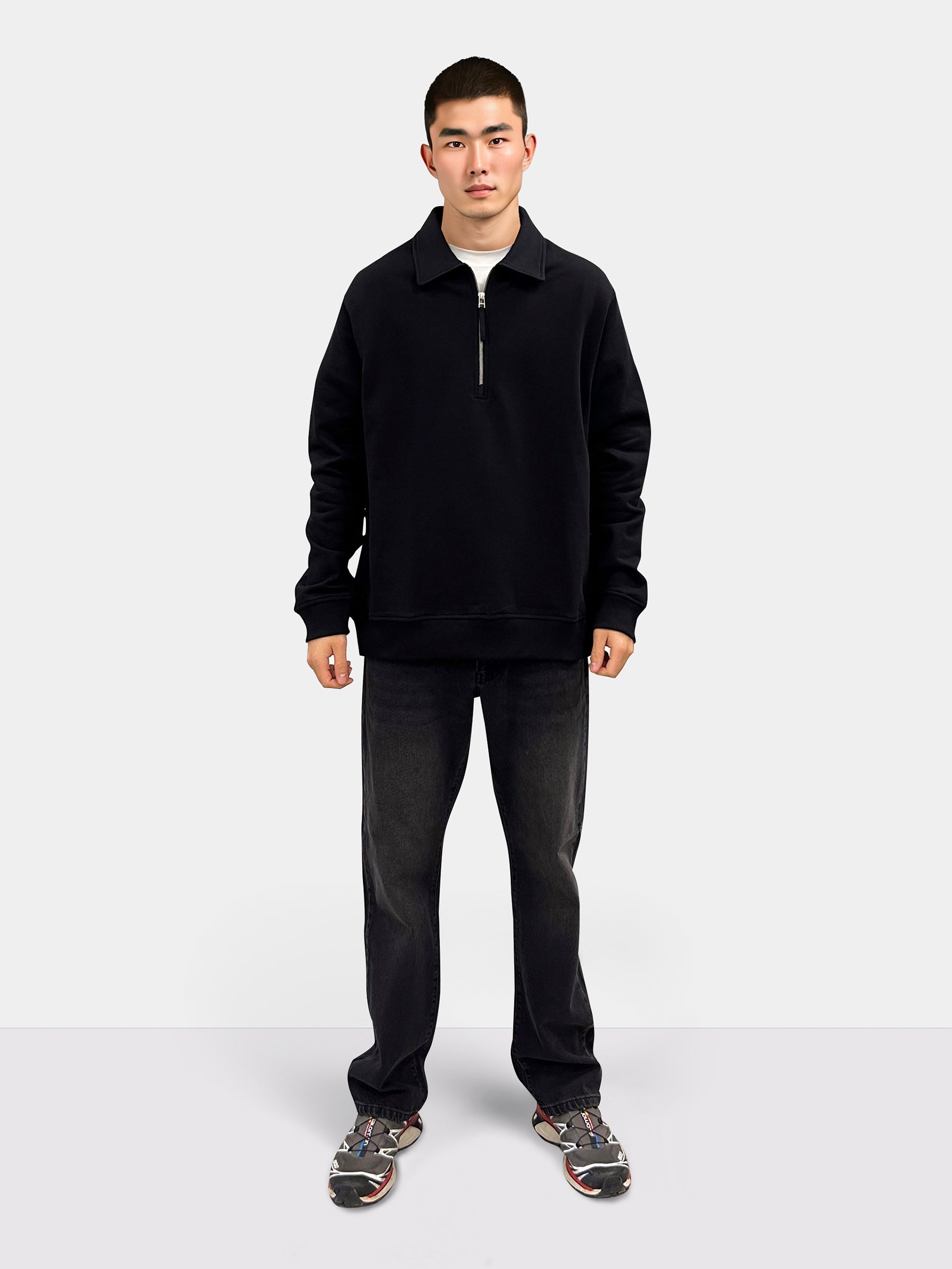 Woodbird WBTom Zip Polo Sweats Black