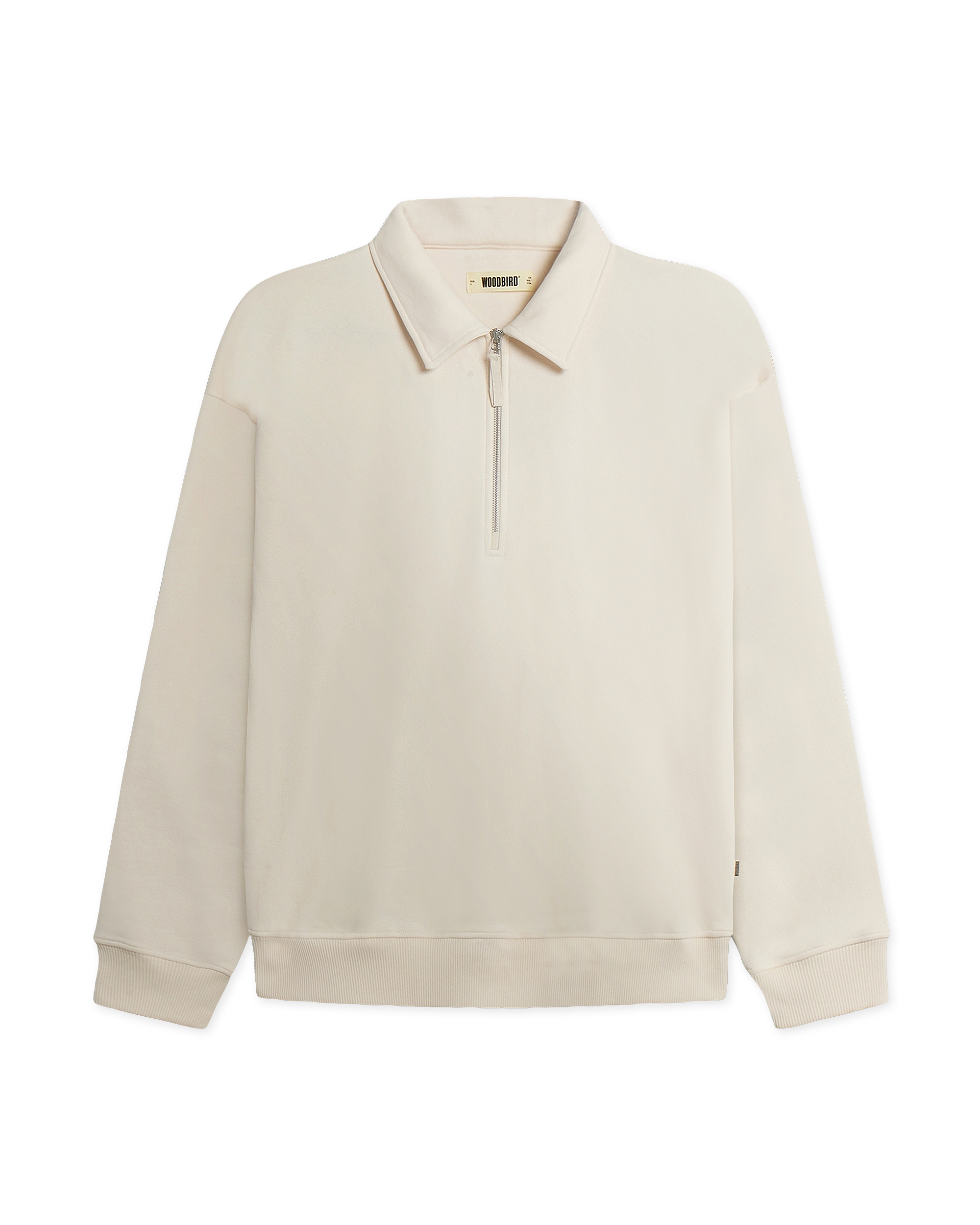 Woodbird WBTom Zip Polo Sweats Off White