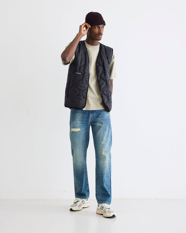 Woodbird WBTrais Quilt Vest Outerwear Black