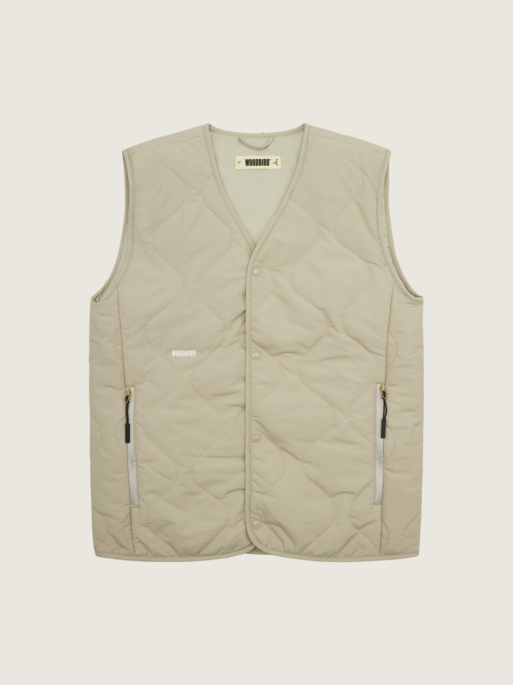 Woodbird WBTrais Quilt Vest Outerwear Stone