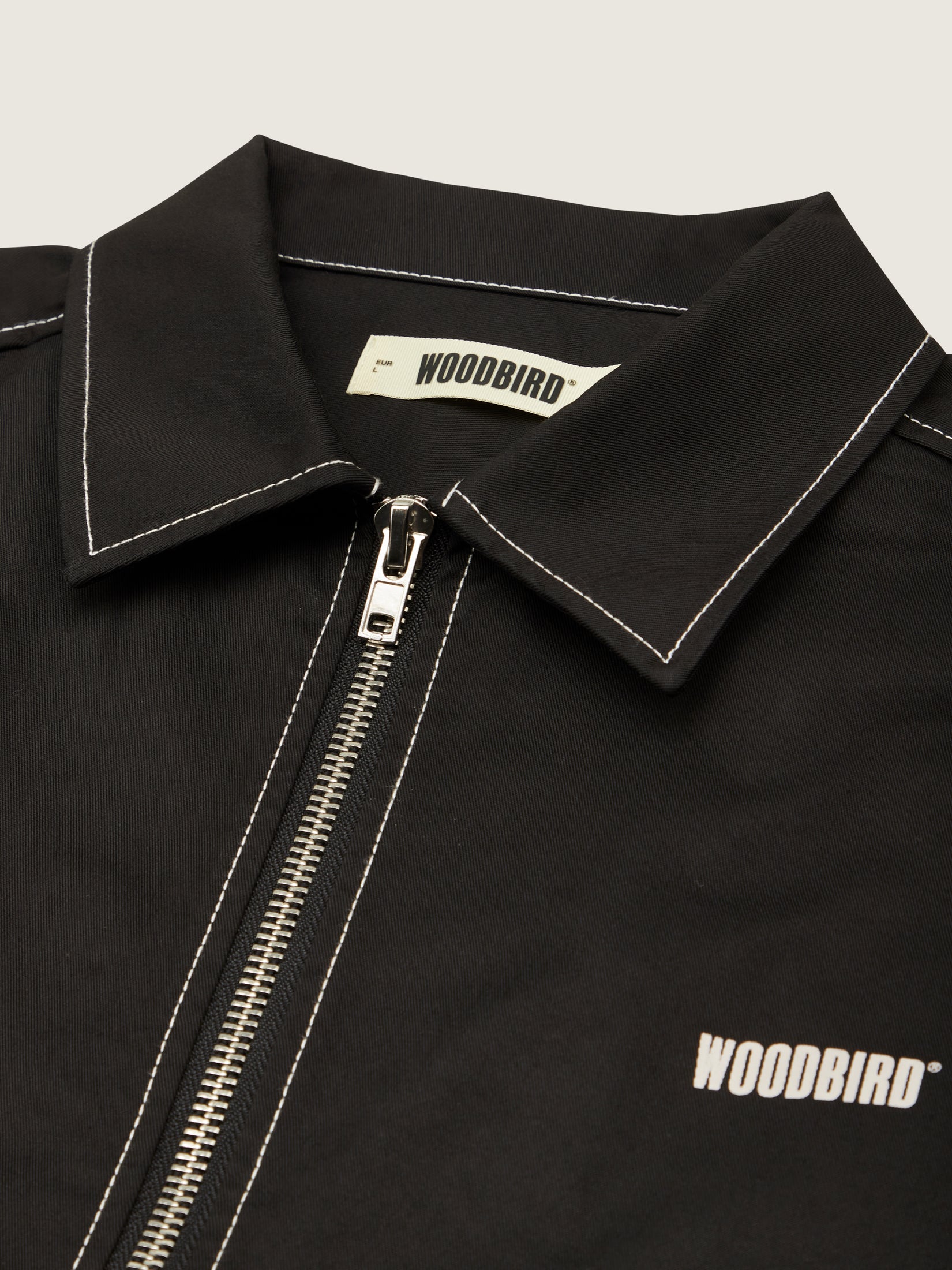 Woodbird WBTuck Zip Shirt Shirts Black