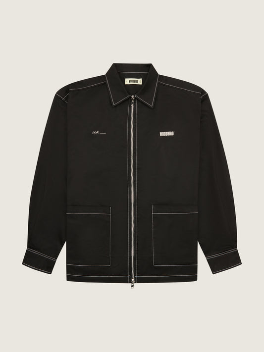 Woodbird WBTuck Zip Shirt Shirts Black