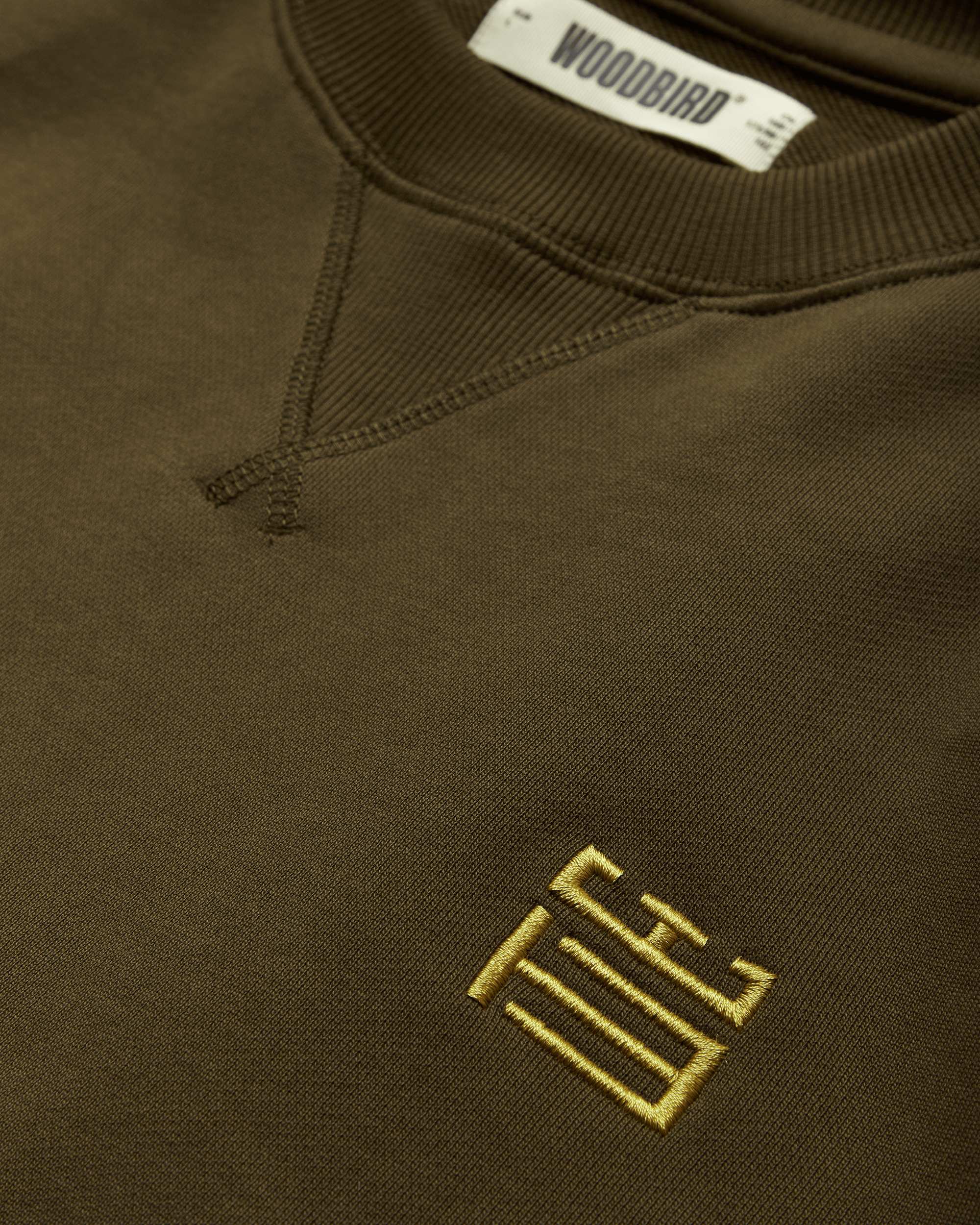 Woodbird WBWake Twist Crew Sweats Dark Olive