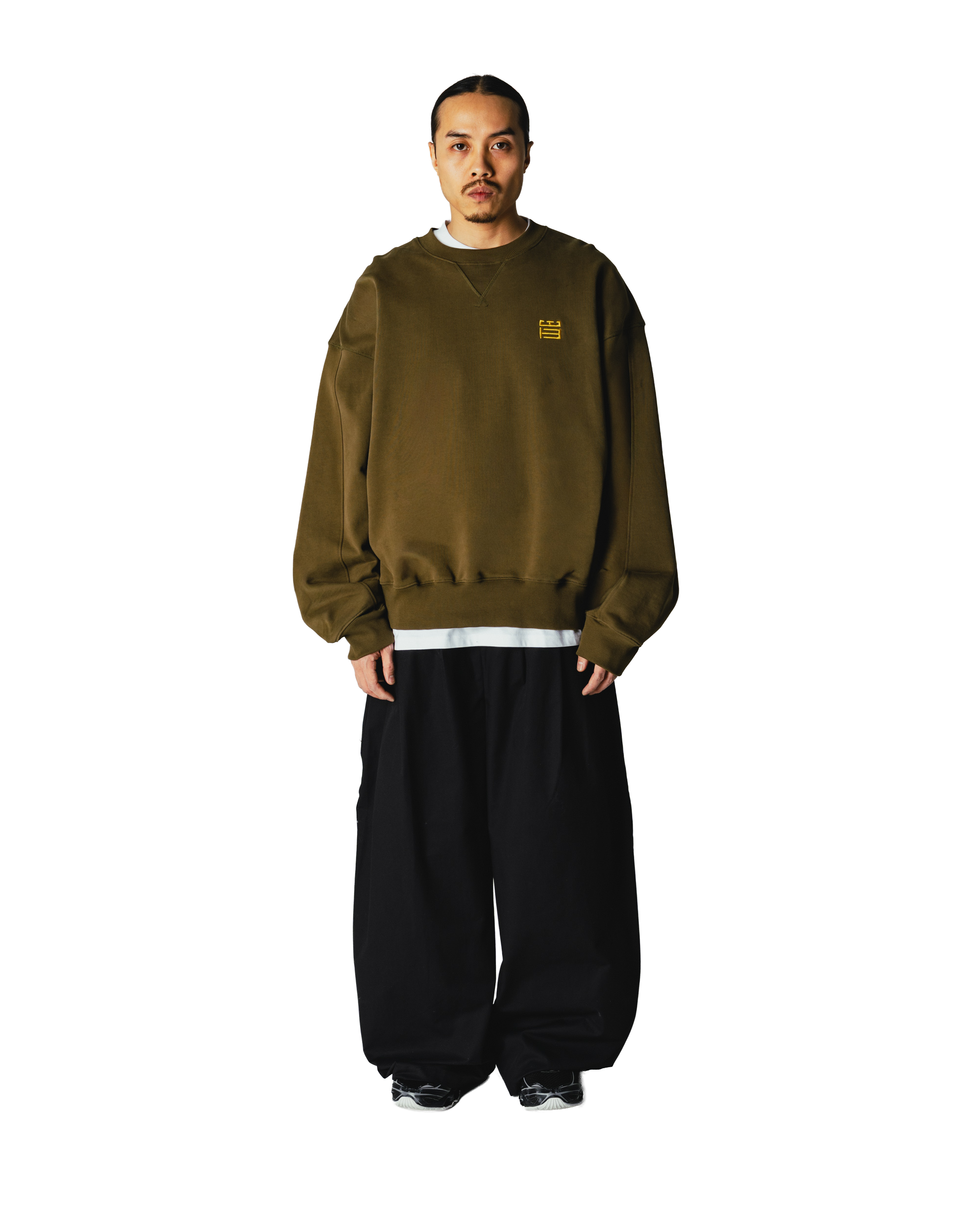 Woodbird WBWake Twist Crew Sweats Dark Olive