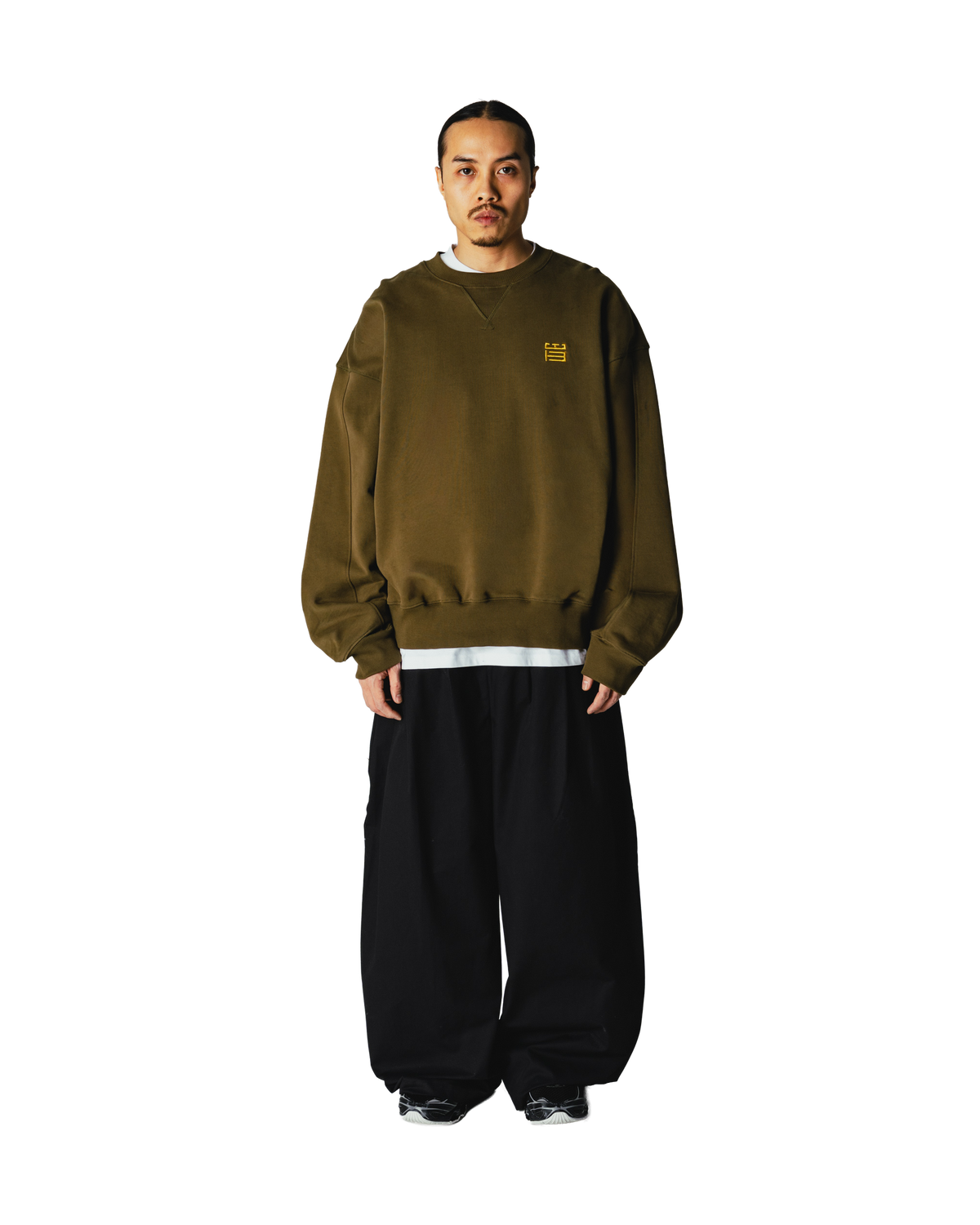 Woodbird WBWake Twist Crew Sweats Dark Olive