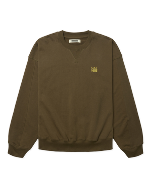 Woodbird WBWake Twist Crew Sweats Dark Olive