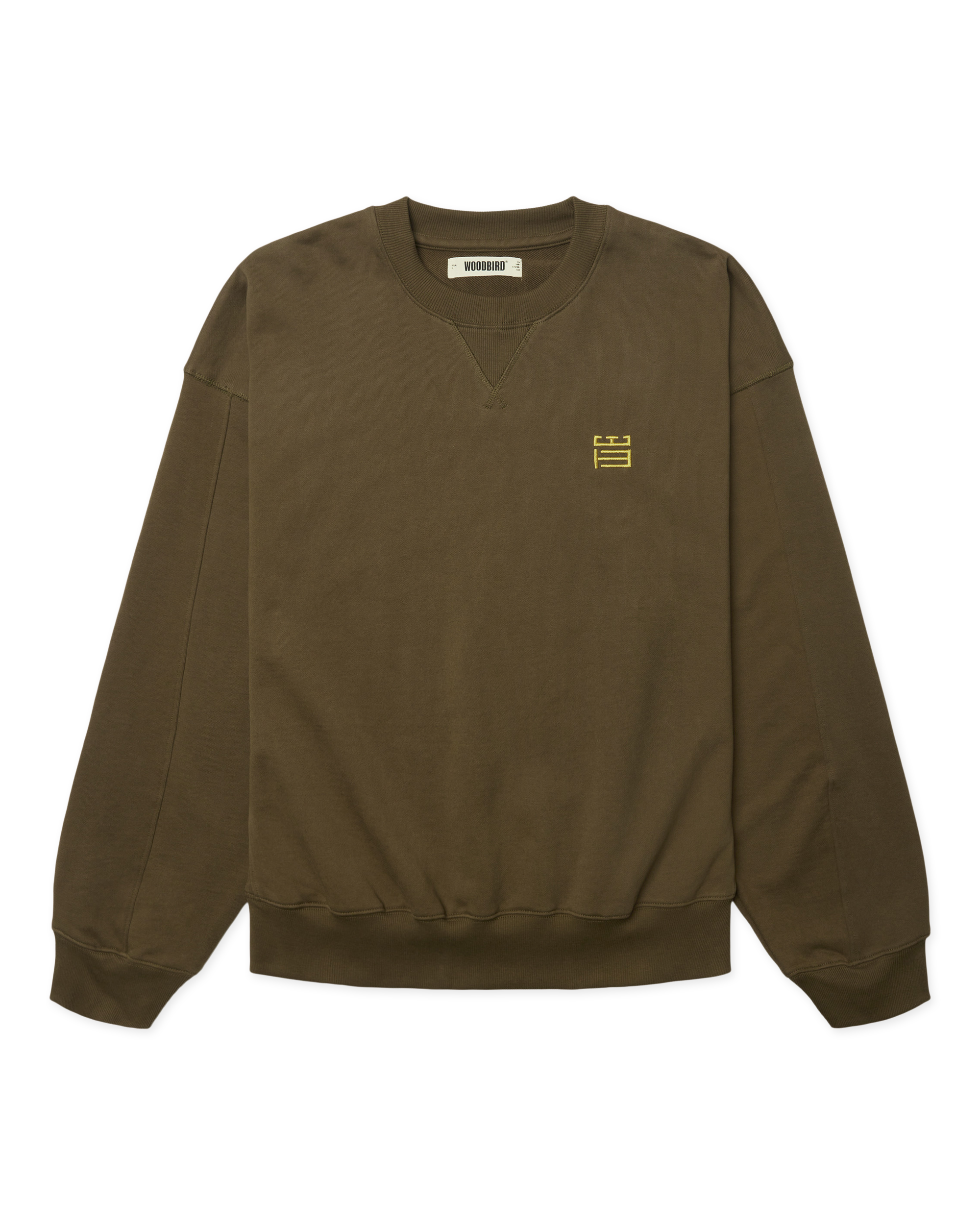 Woodbird WBWake Twist Crew Sweats Dark Olive