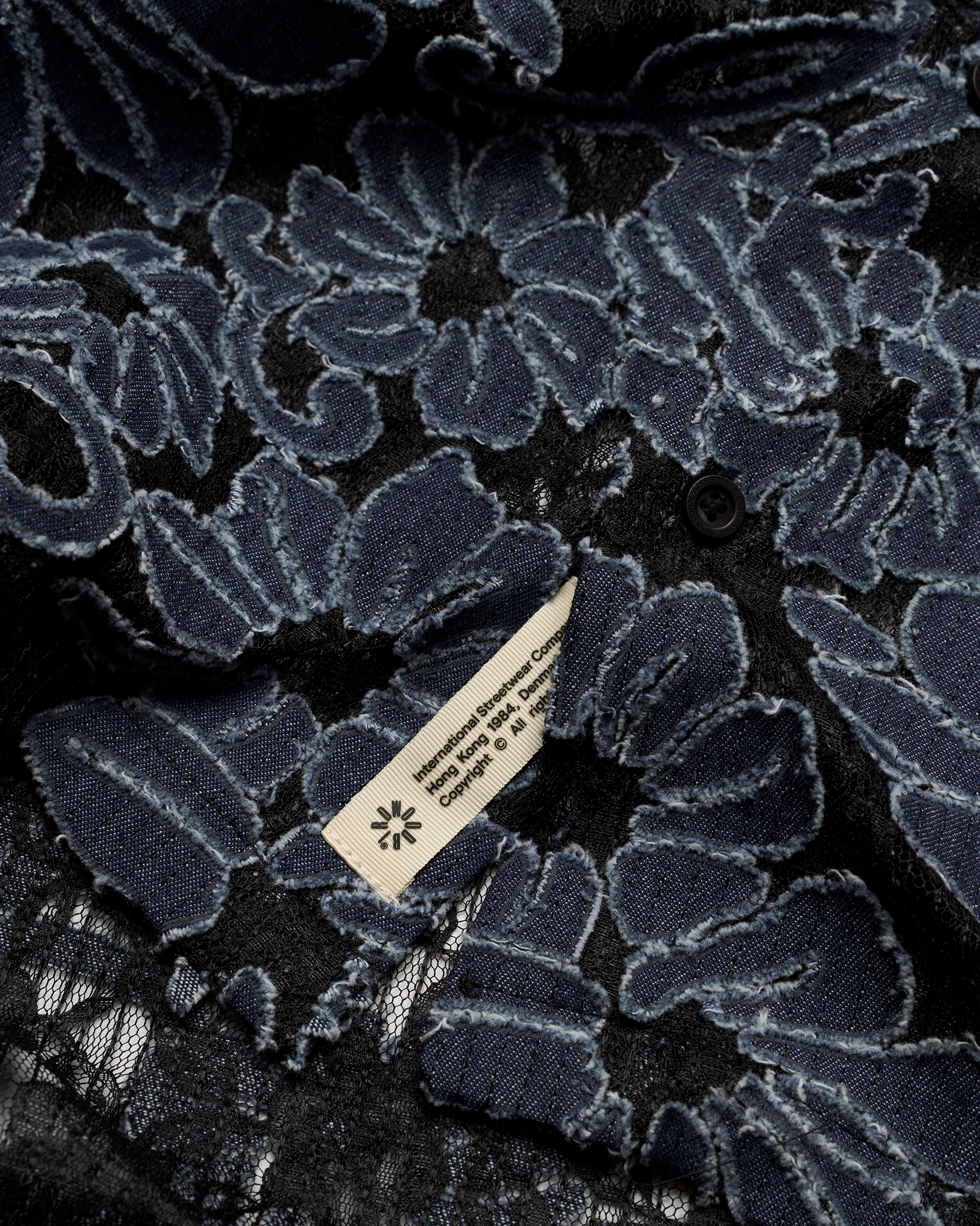 Woodbird WBWang Denim Lace Shirt Shirts Blue-Black